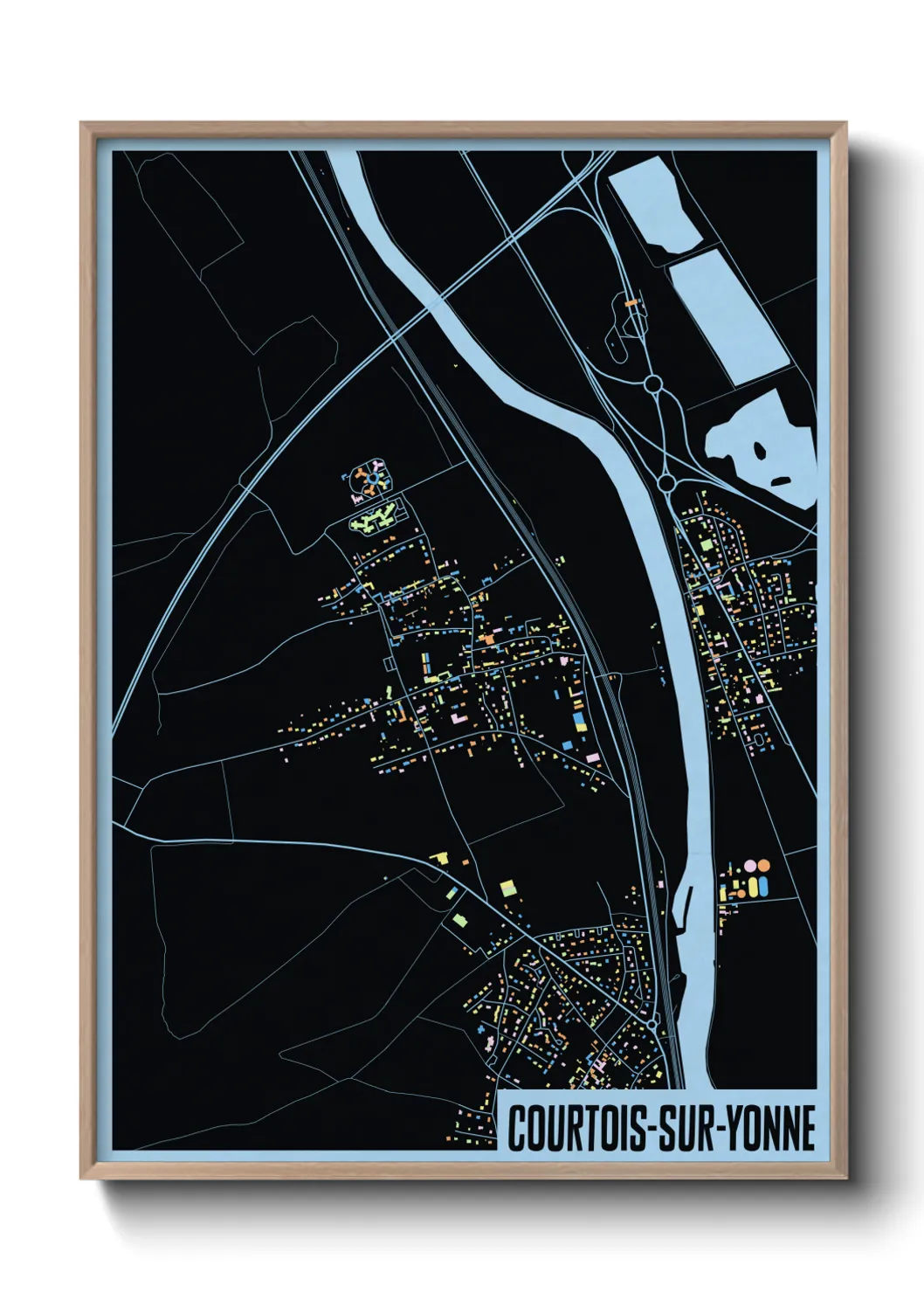 Une affiche de carte sur Courtois-sur-Yonne