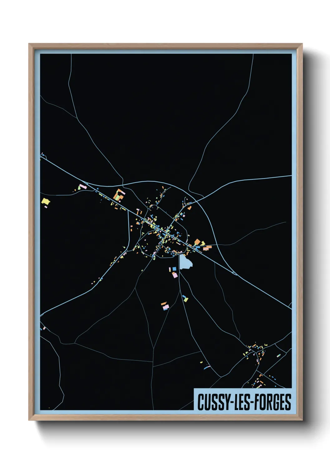 Une affiche de carte sur Cussy-les-Forges