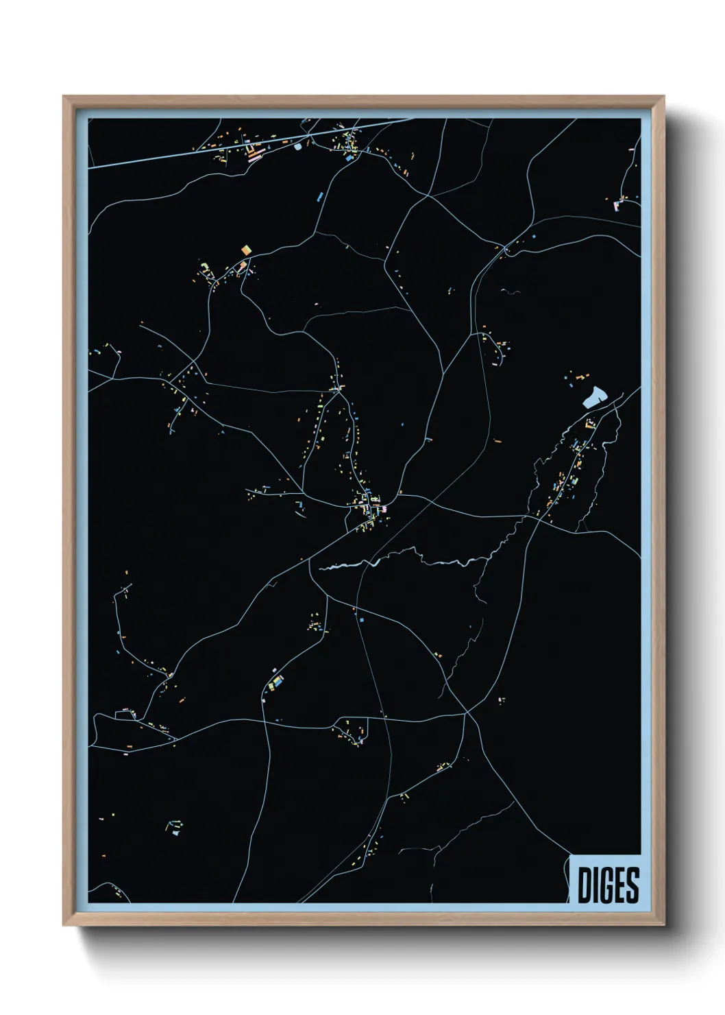 Une affiche de carte sur Diges