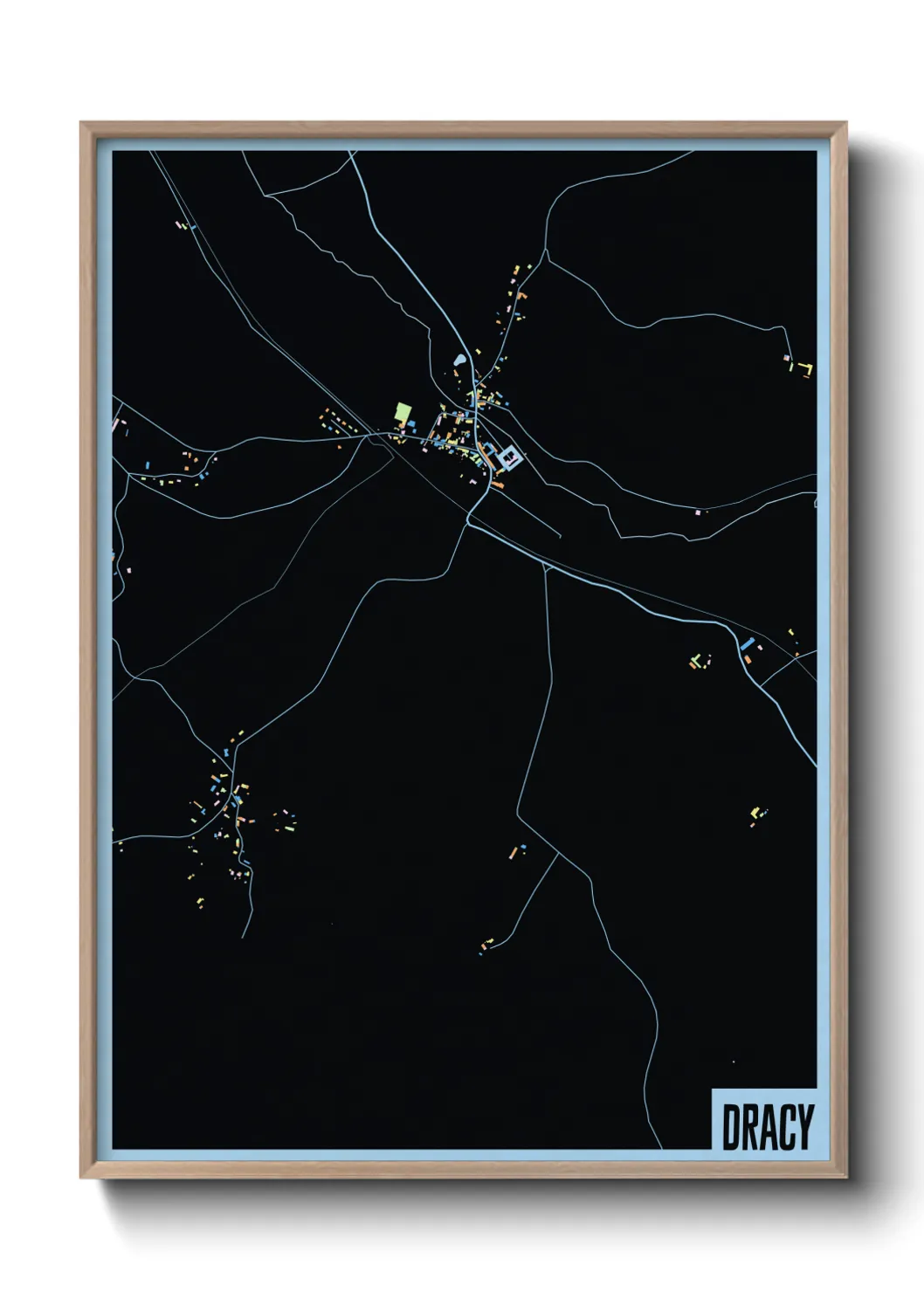 Une affiche de carte sur Dracy