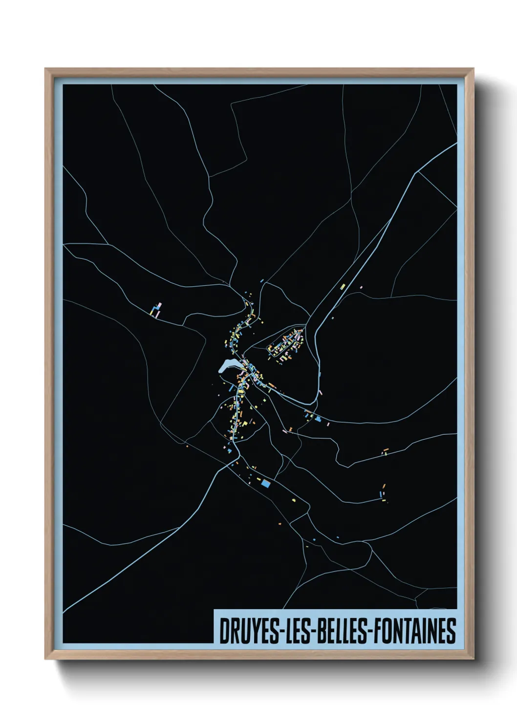 Une affiche de carte sur Druyes-les-Belles-Fontaines