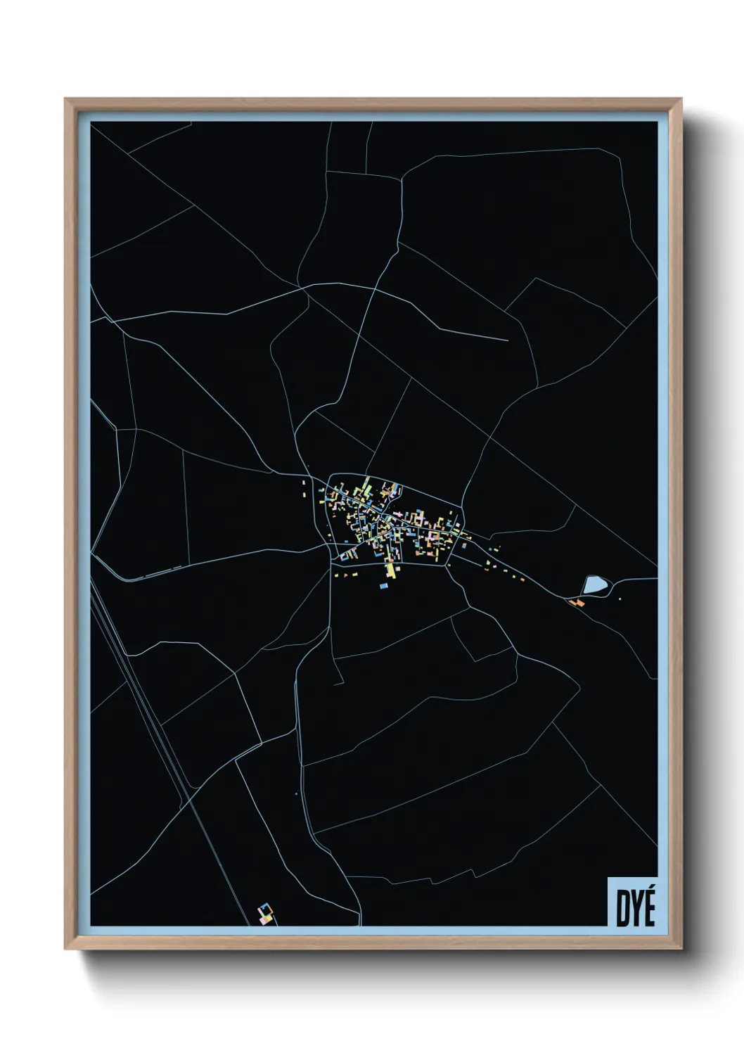 Une affiche de carte sur Dyé