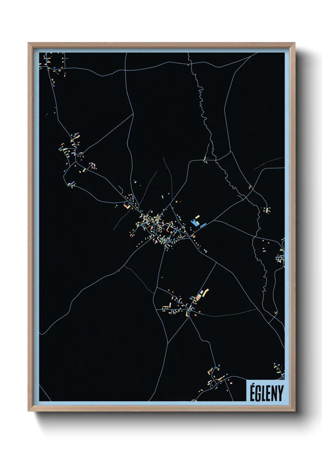 Une affiche de carte sur Égleny