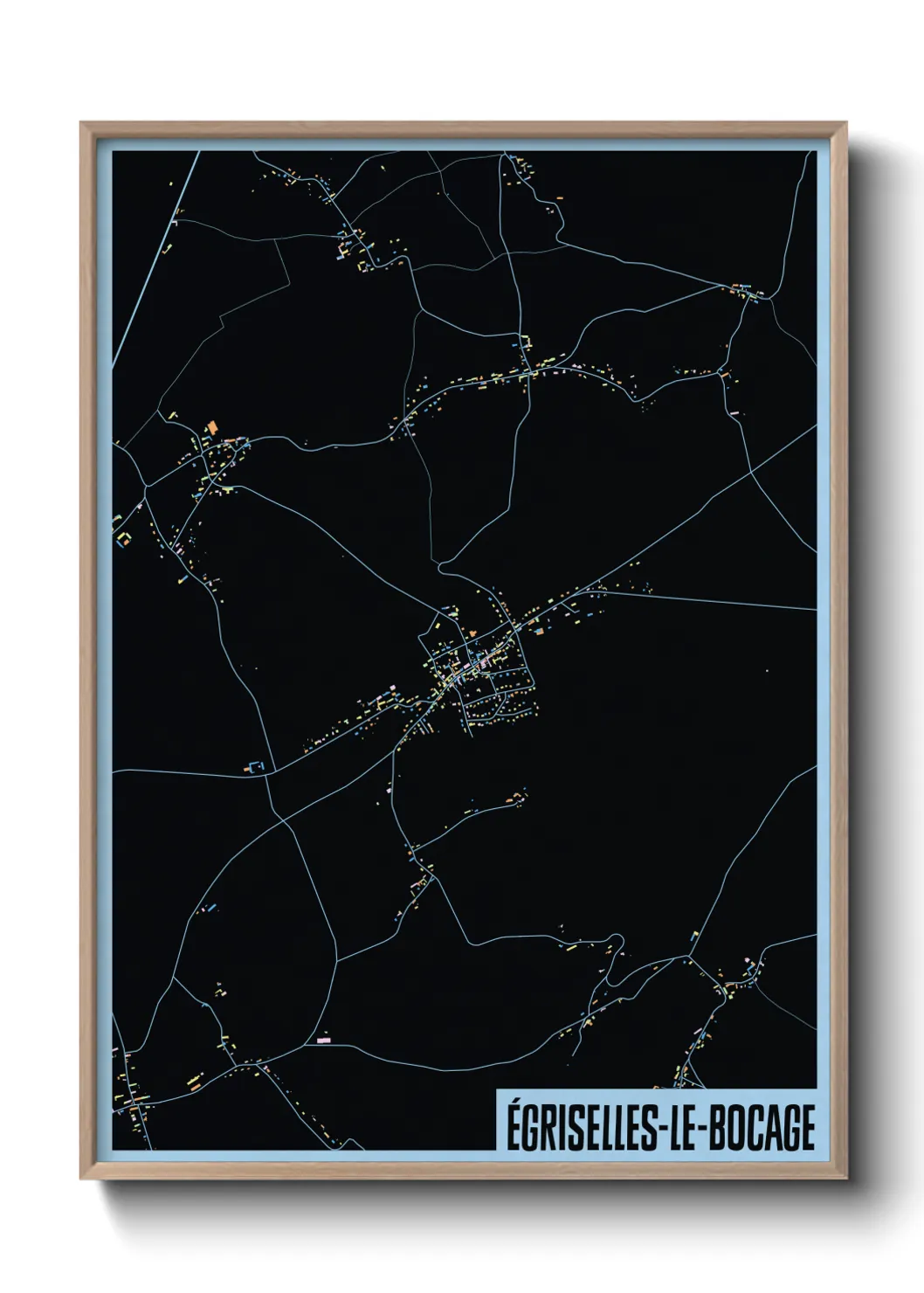 Une affiche de carte sur Égriselles-le-Bocage