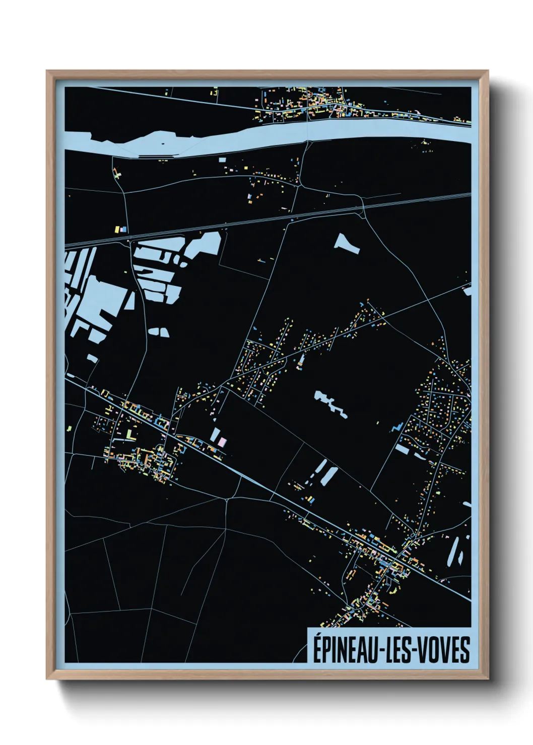 Une affiche de carte sur Épineau-les-Voves