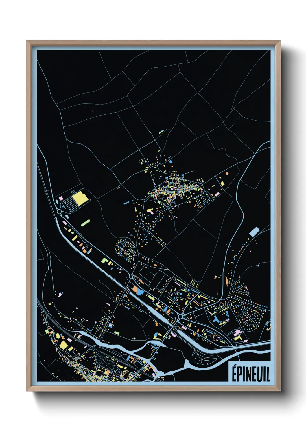 Une affiche de carte sur Épineuil