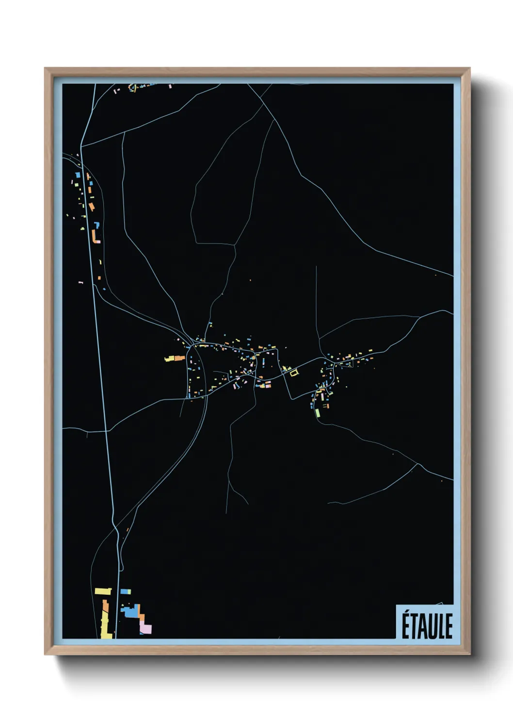 Une affiche de carte sur Étaule