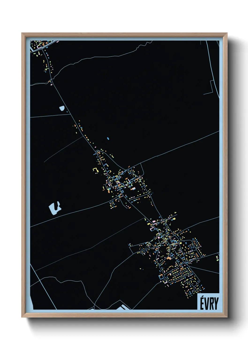 Une affiche de carte sur Évry