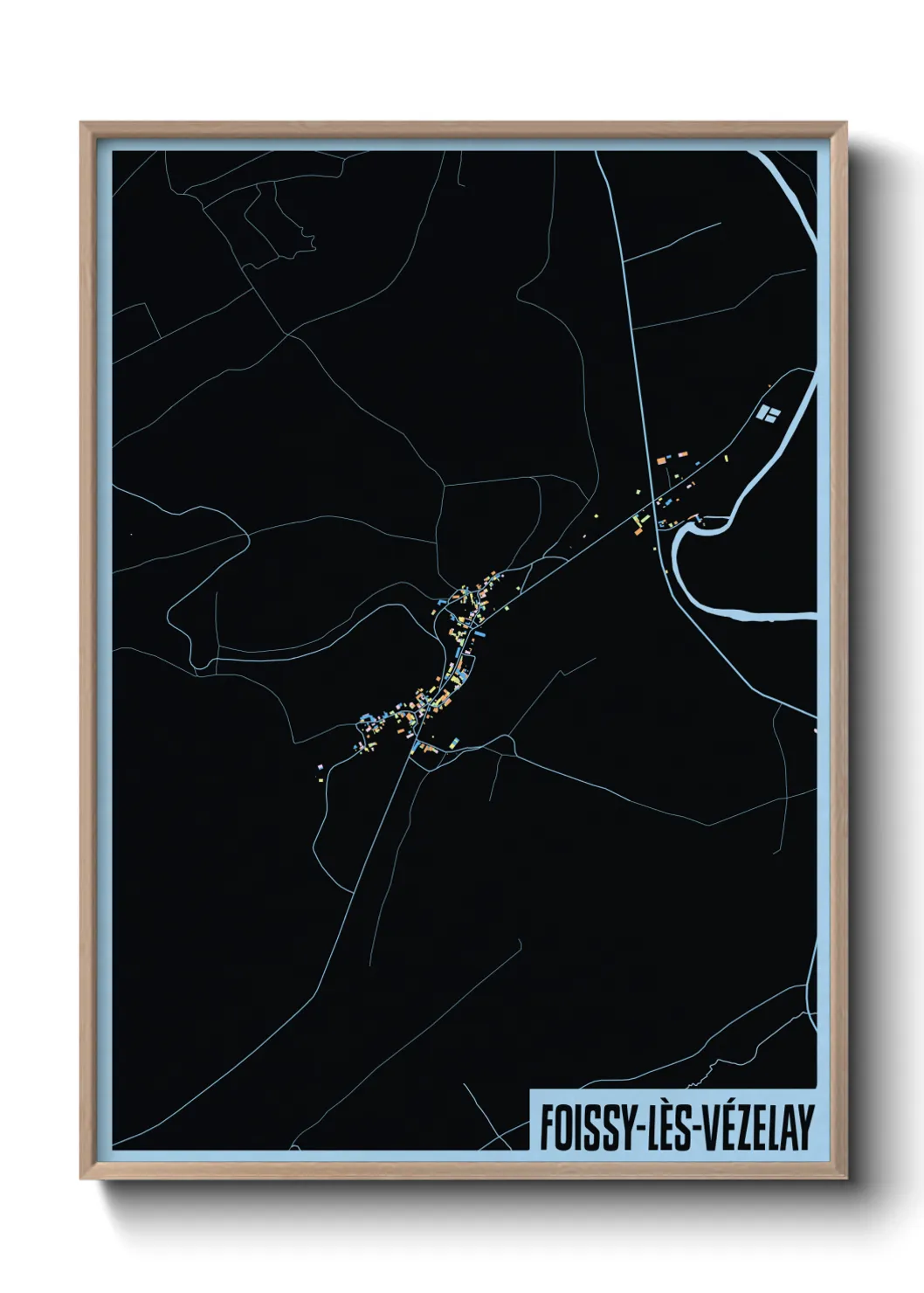 Une affiche de carte sur Foissy-lès-Vézelay