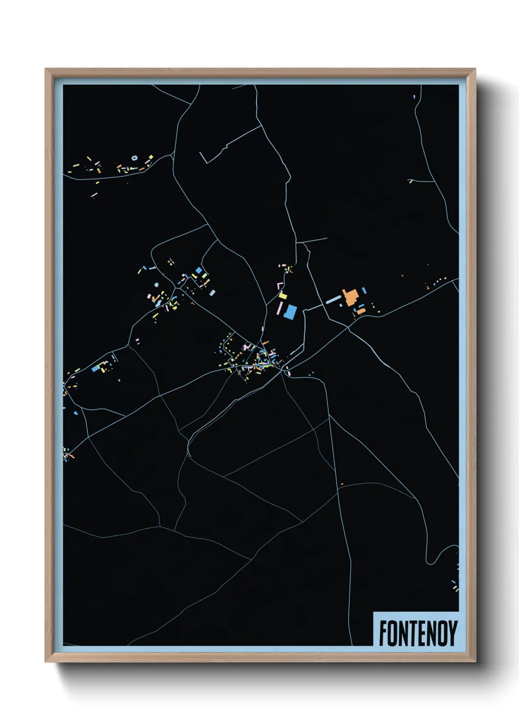 Une affiche de carte sur Fontenoy