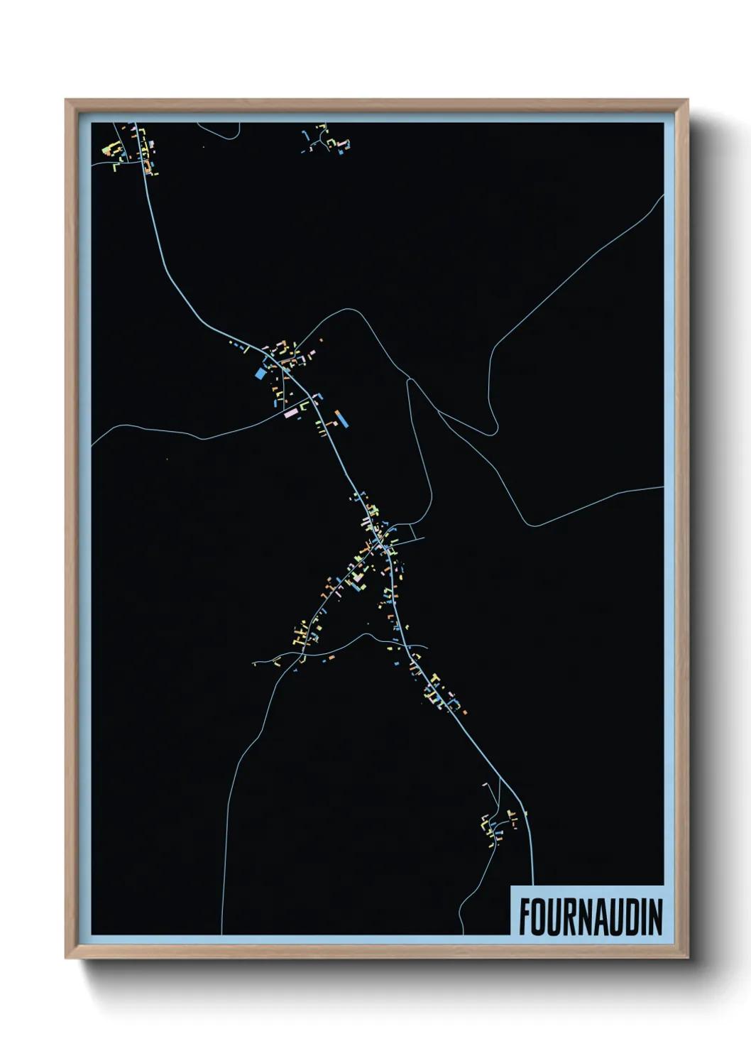 Une affiche de carte sur Fournaudin