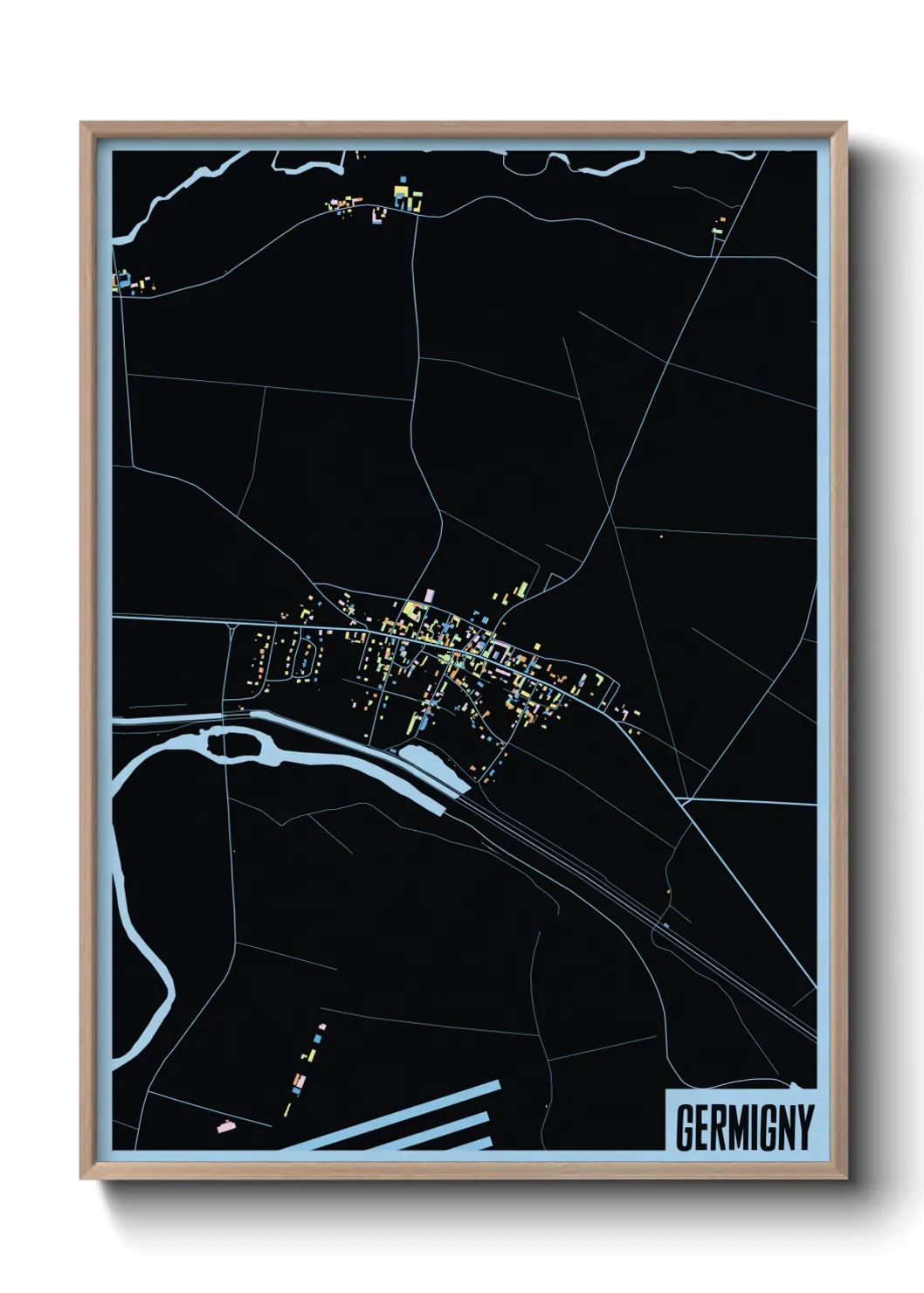 Une affiche de carte sur Germigny