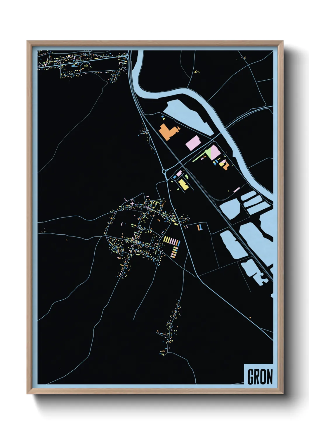 Une affiche de carte sur Gron