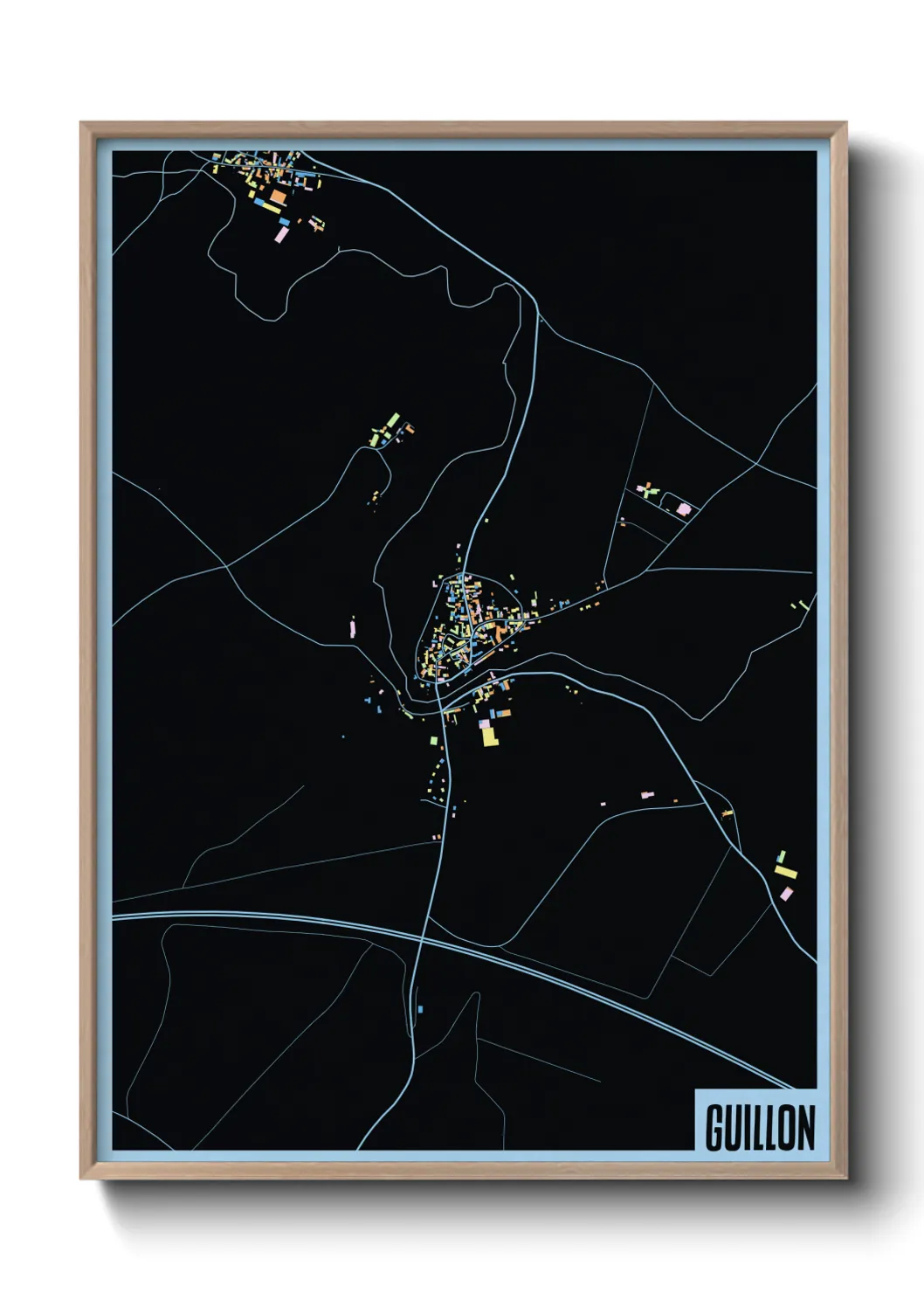 Une affiche de carte sur Guillon