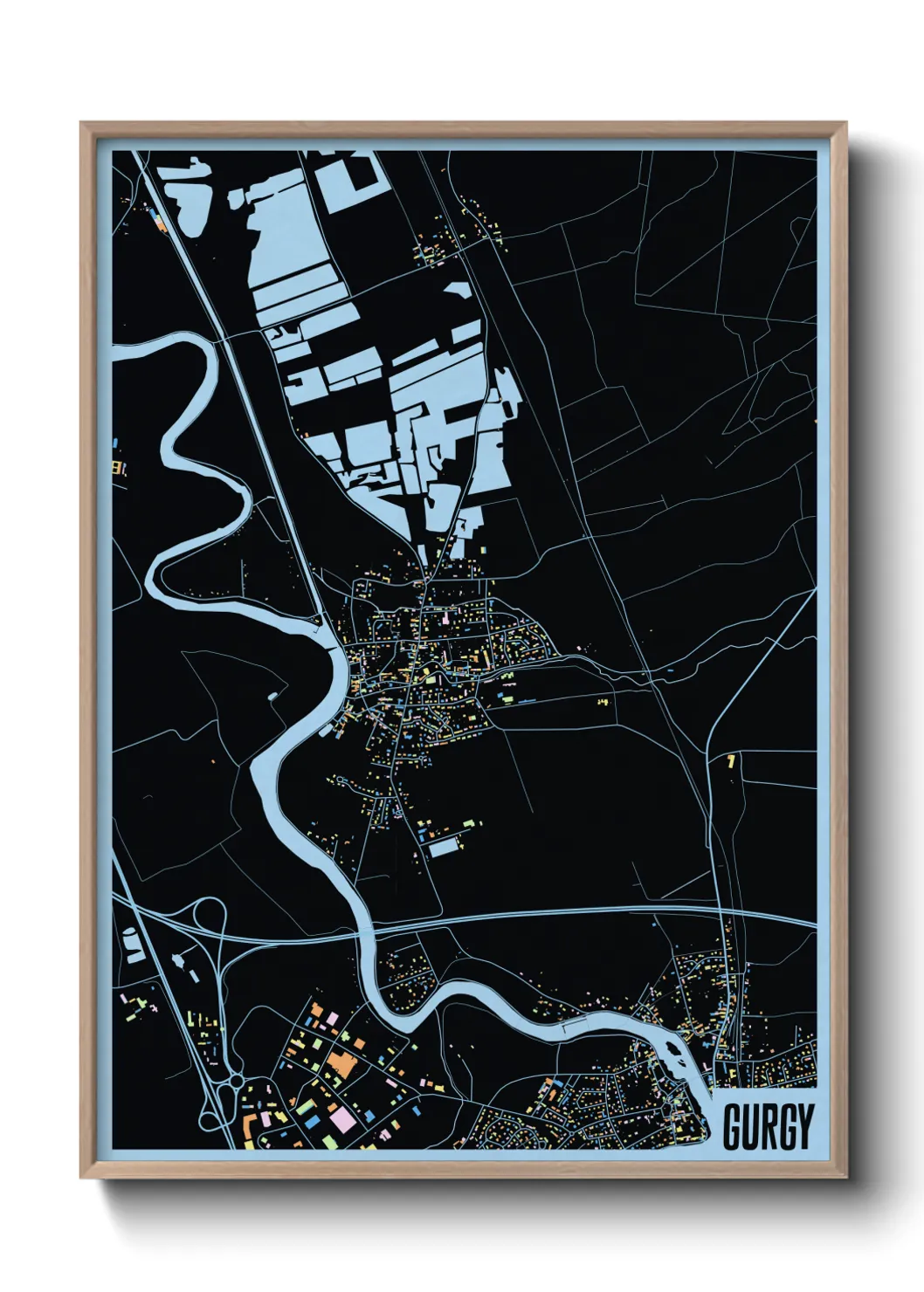 Une affiche de carte sur Gurgy