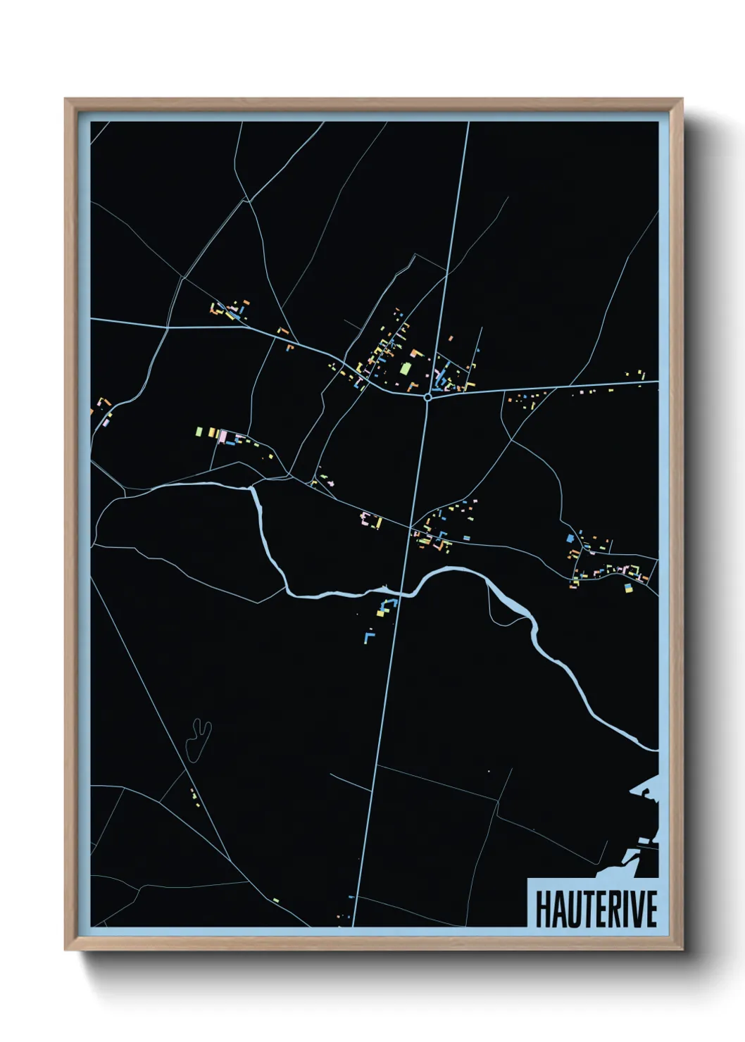 Une affiche de carte sur Hauterive