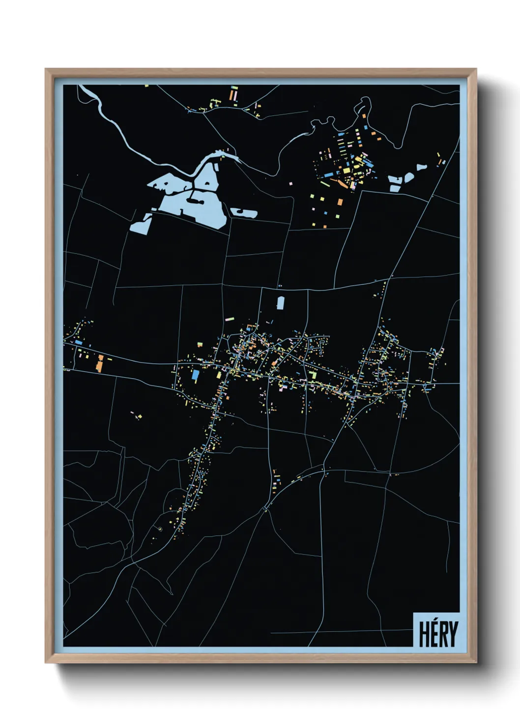 Une affiche de carte sur Héry