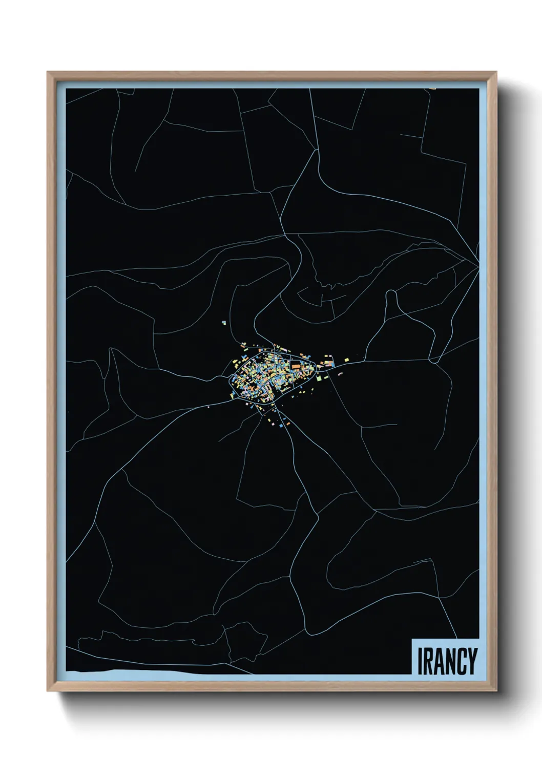 Une affiche de carte sur Irancy