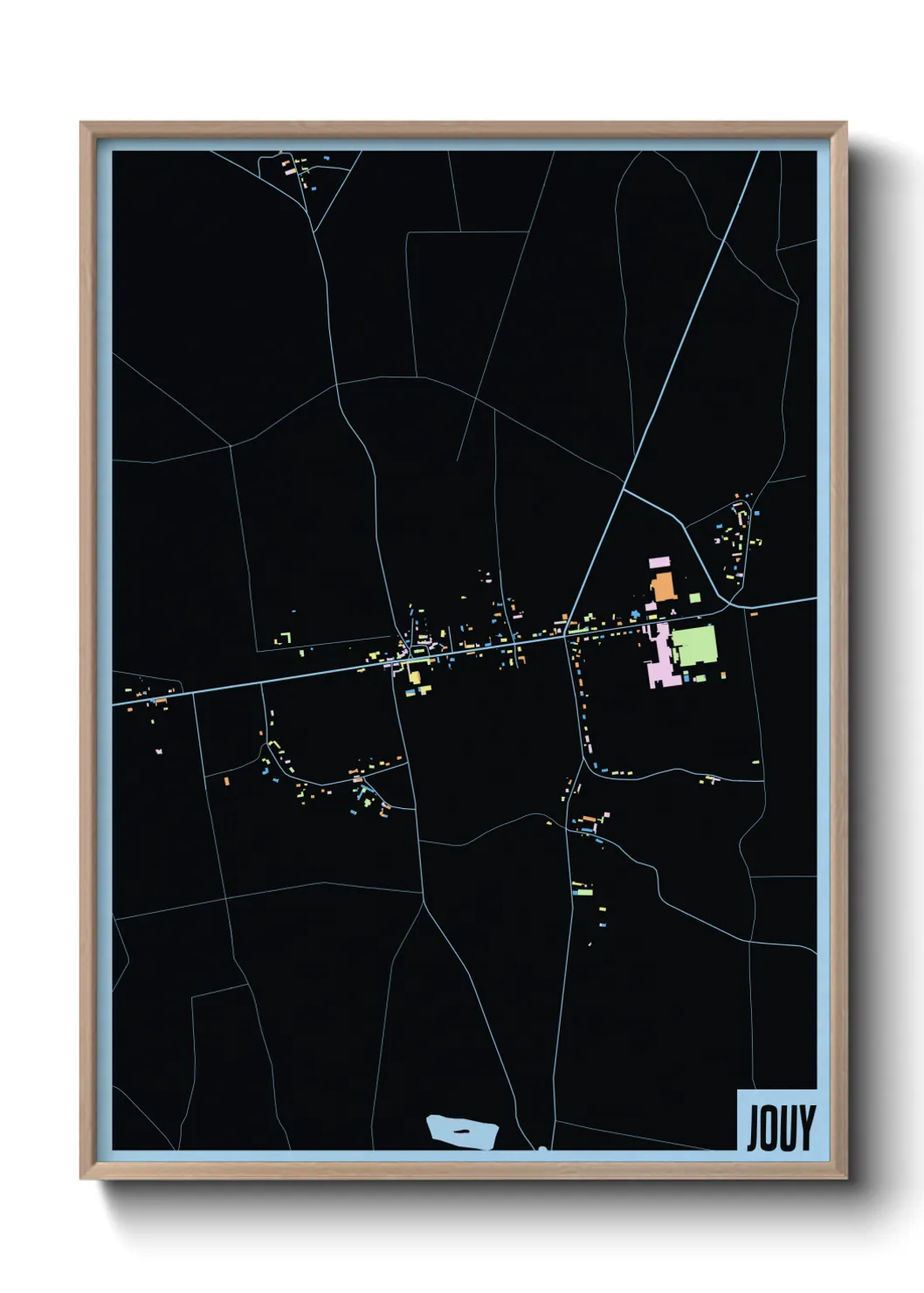 Une affiche de carte sur Jouy