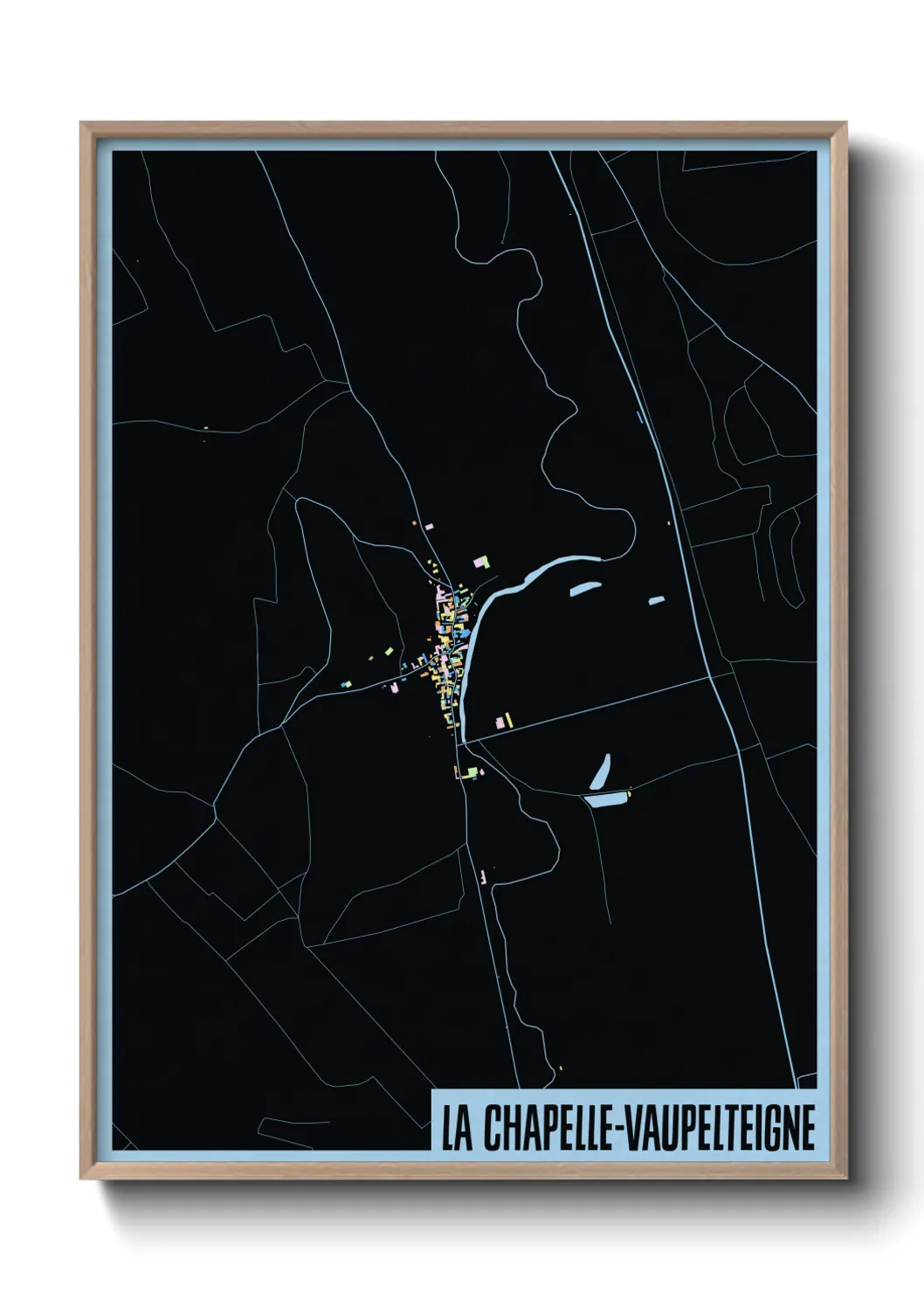 Une affiche de carte sur La Chapelle-Vaupelteigne