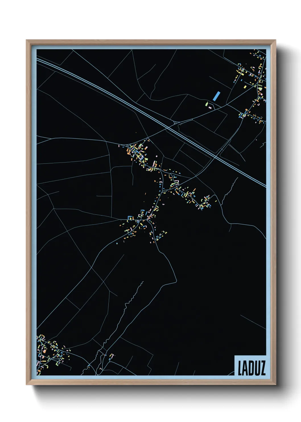 Une affiche de carte sur Laduz