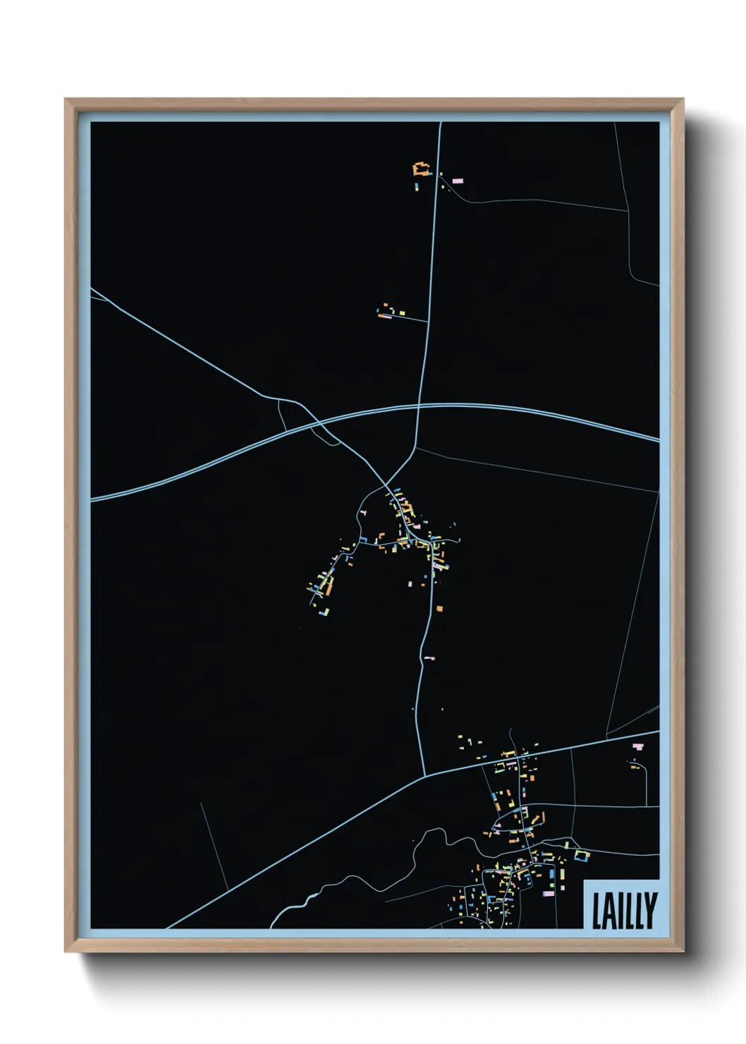 Une affiche de carte sur Lailly