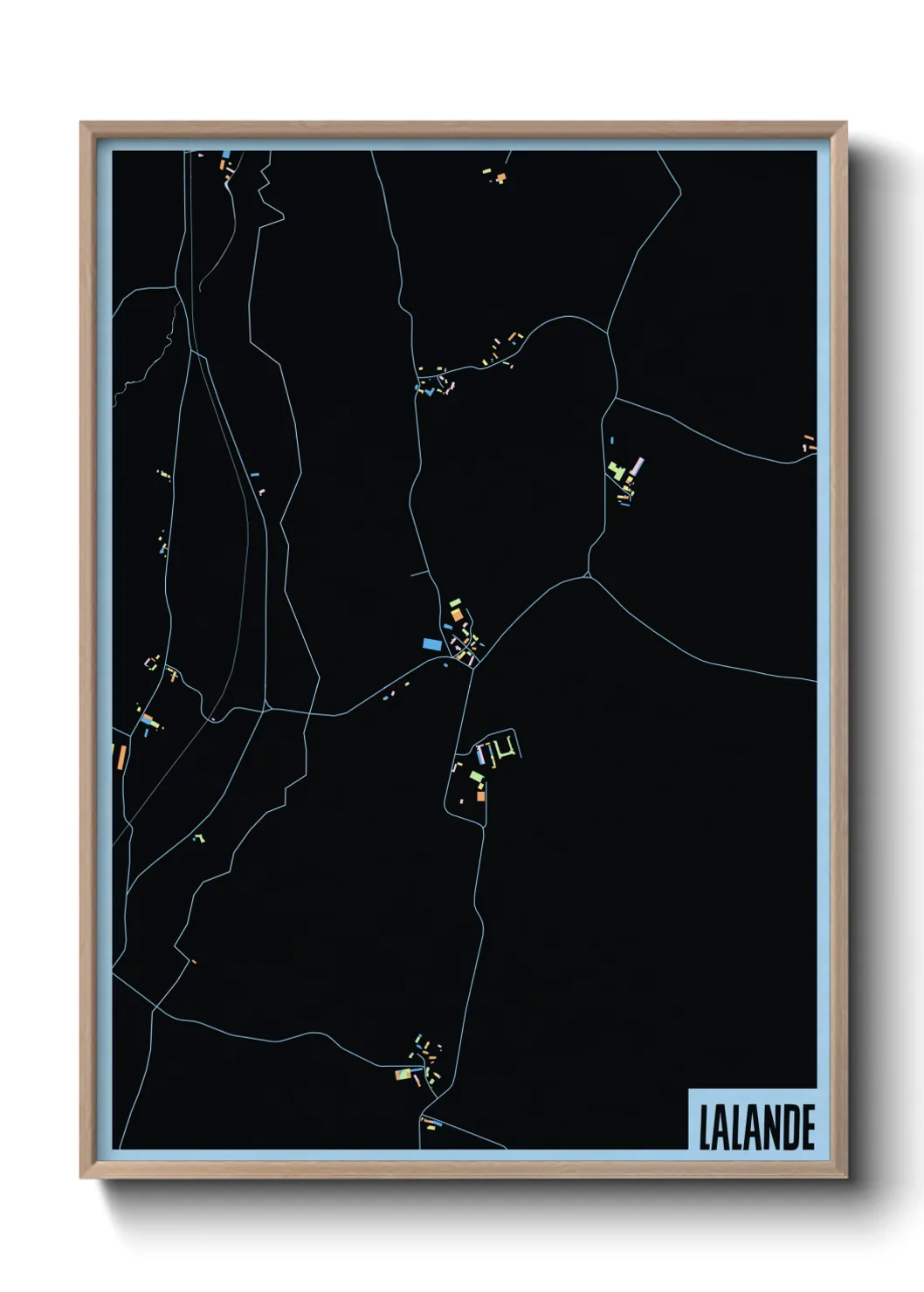 Une affiche de carte sur Lalande