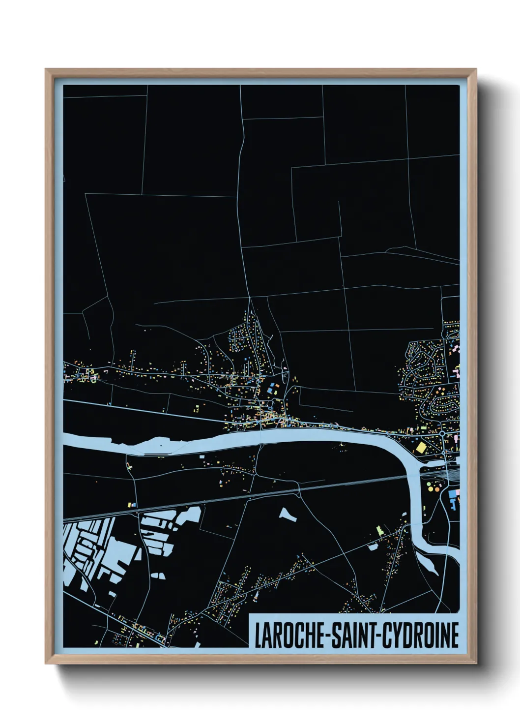 Une affiche de carte sur Laroche-Saint-Cydroine