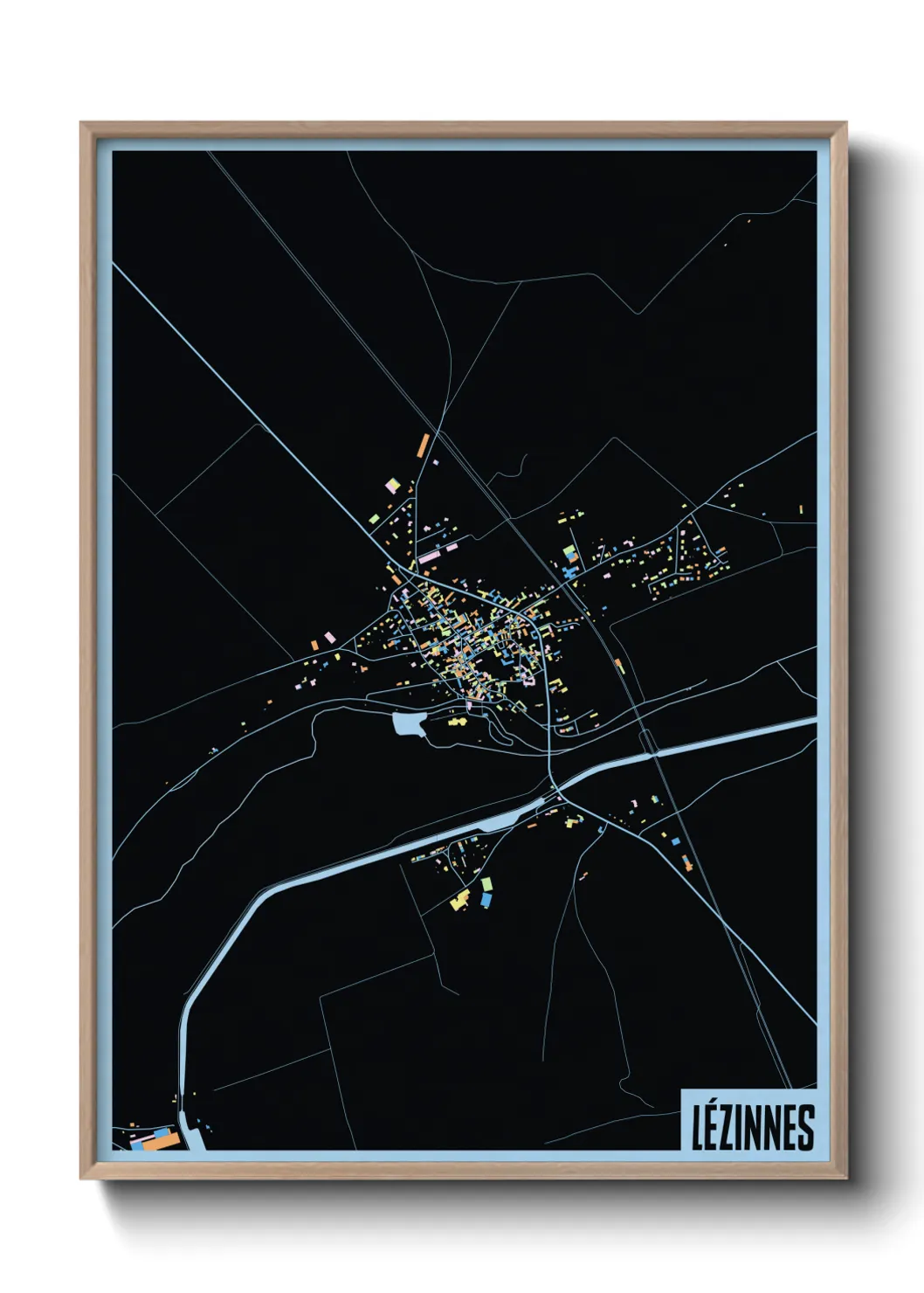 Une affiche de carte sur Lézinnes