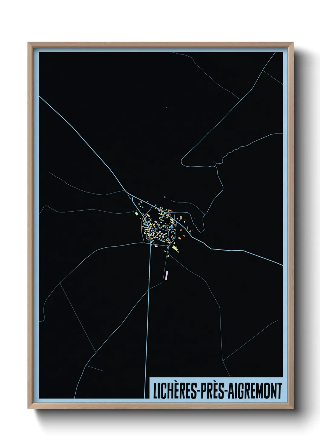 Une affiche de carte sur Lichères-près-Aigremont