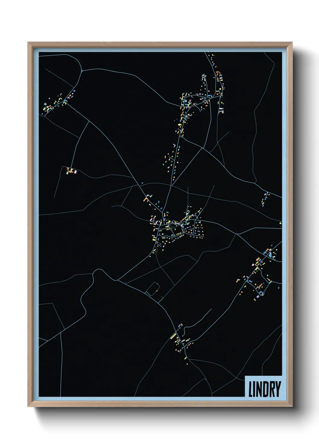 Une affiche de carte sur Lindry