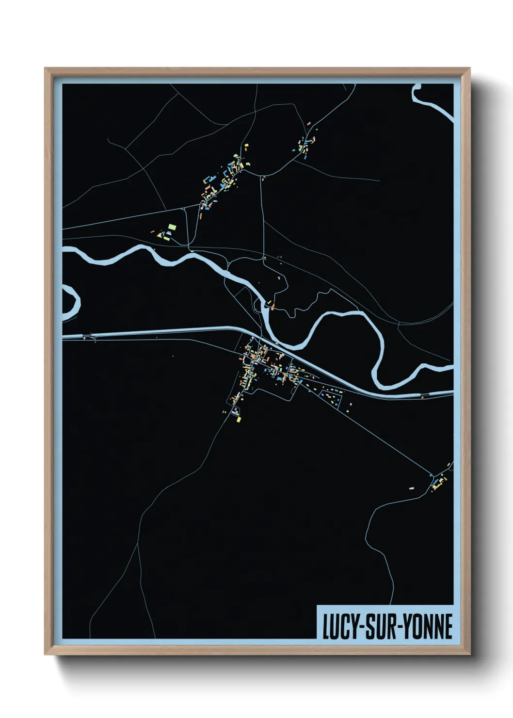 Une affiche de carte sur Lucy-sur-Yonne