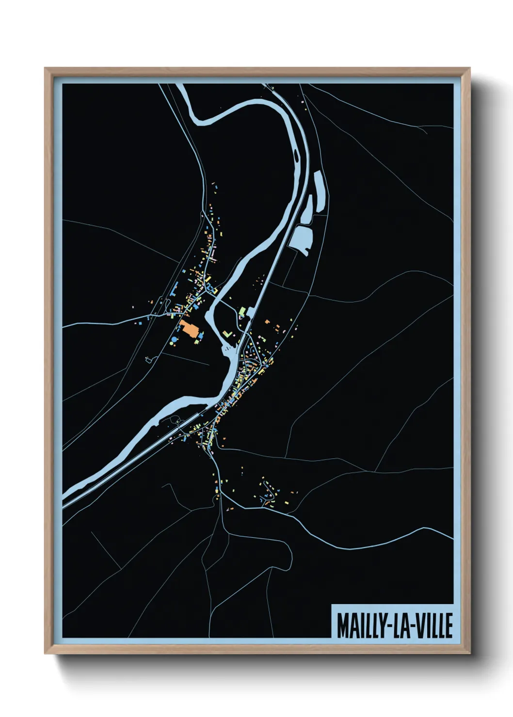 Une affiche de carte sur Mailly-la-Ville