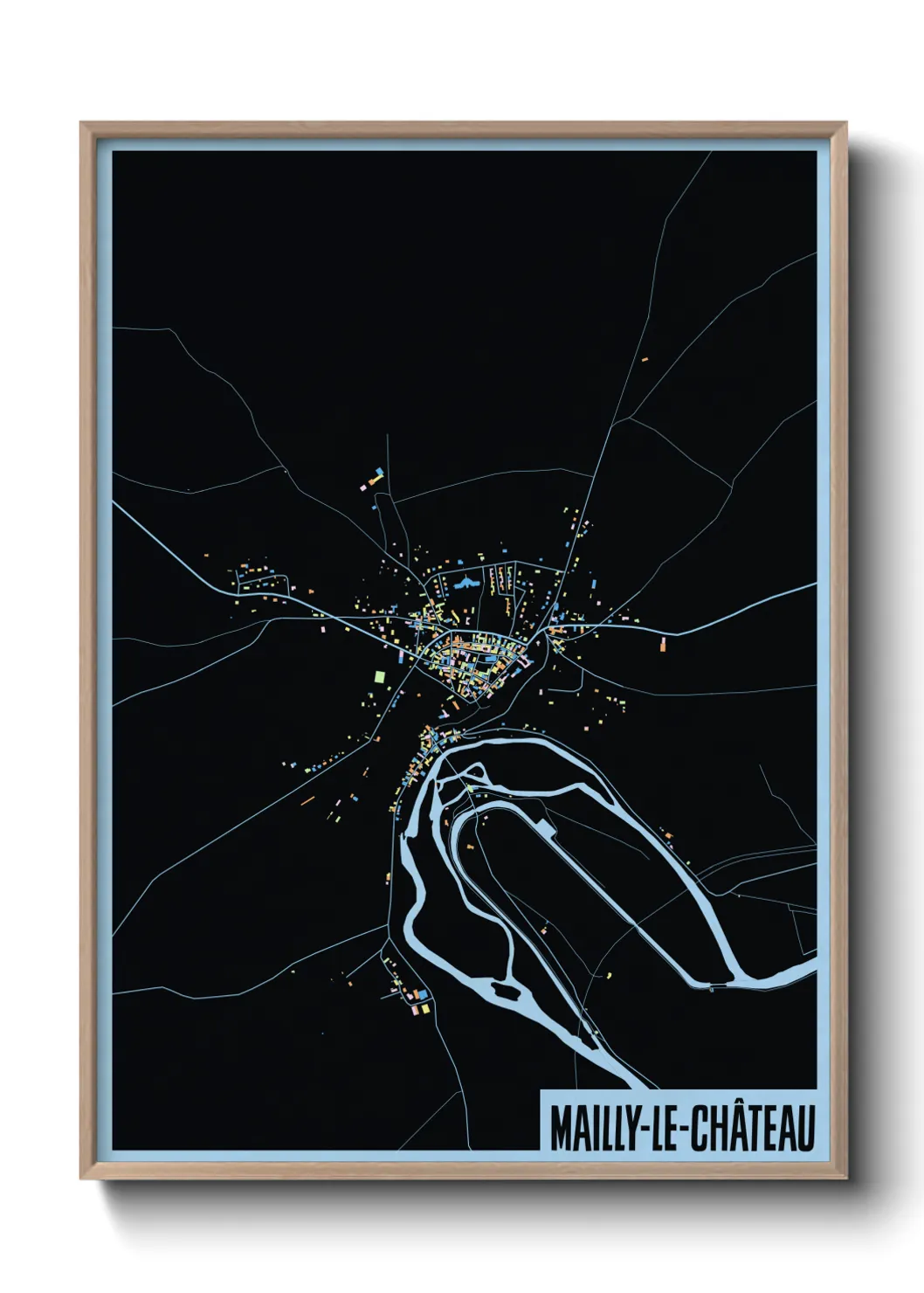 Une affiche de carte sur Mailly-le-Château