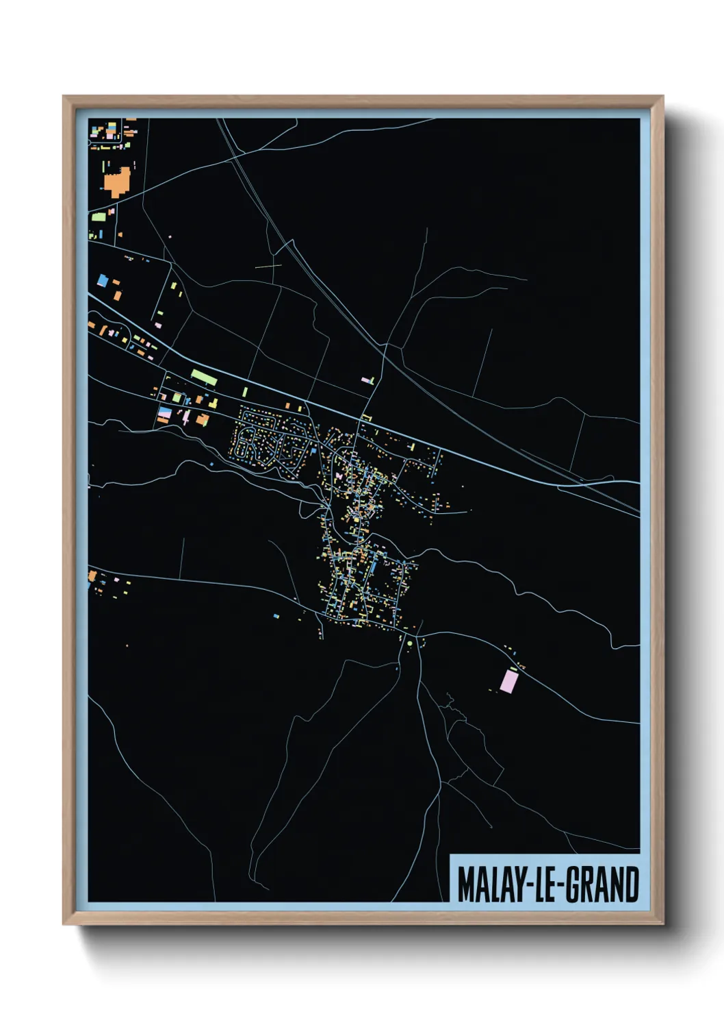 Une affiche de carte sur Malay-le-Grand