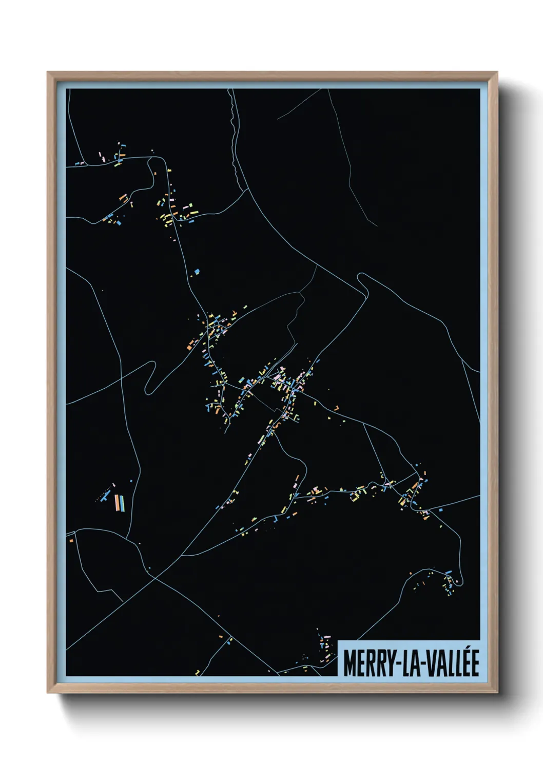 Une affiche de carte sur Merry-la-Vallée