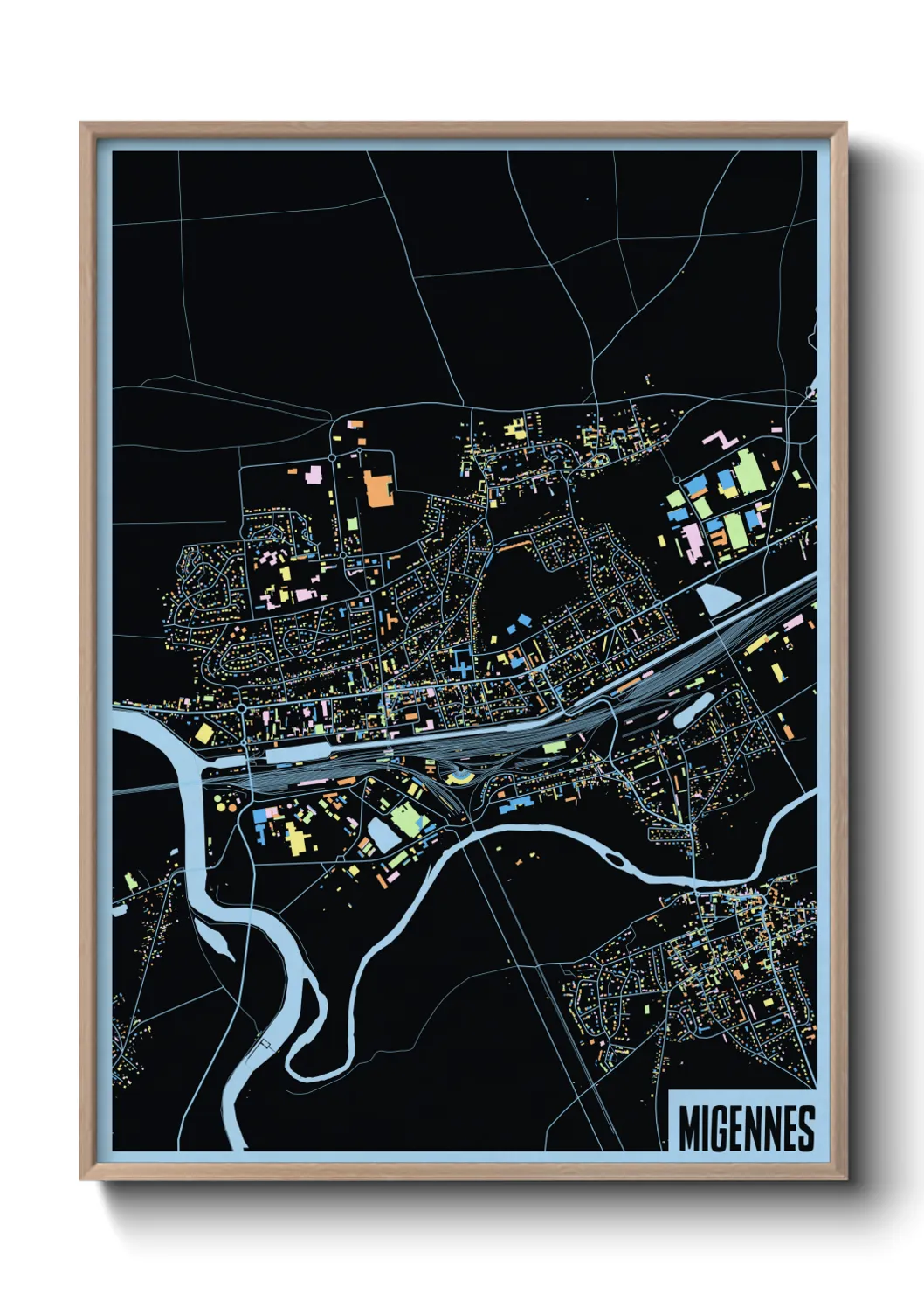 Une affiche de carte sur Migennes