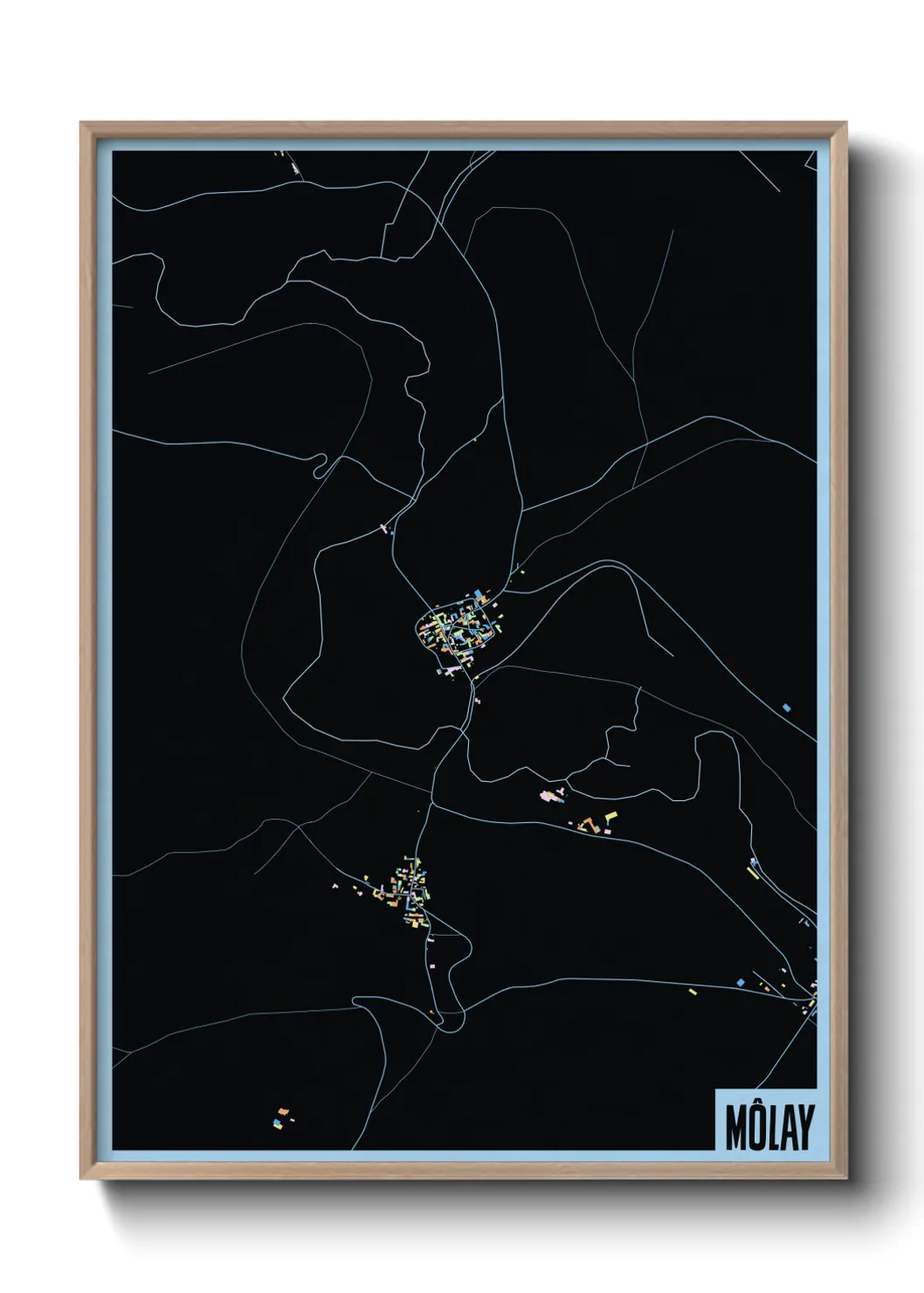 Une affiche de carte sur Môlay