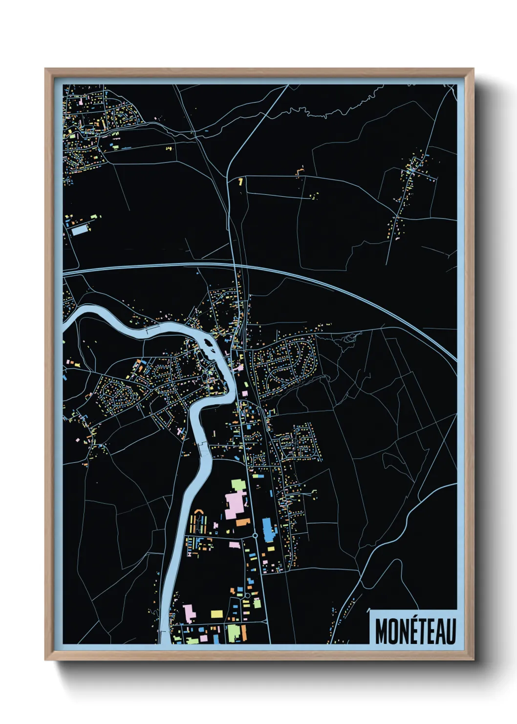 Une affiche de carte sur Monéteau