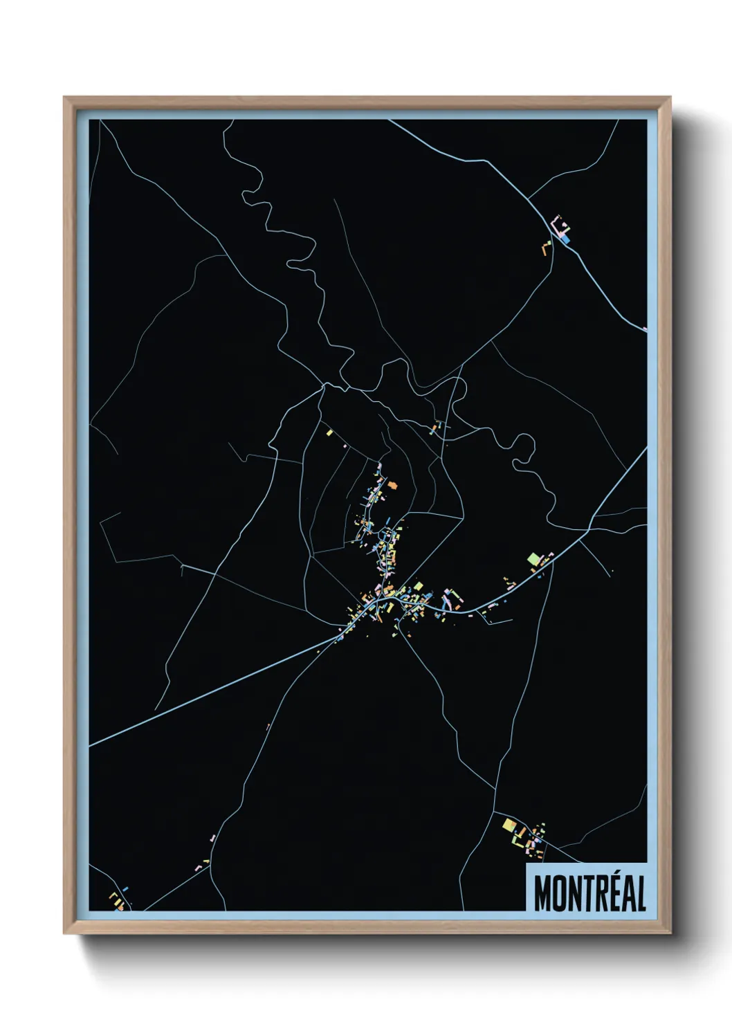 Une affiche de carte sur Montréal