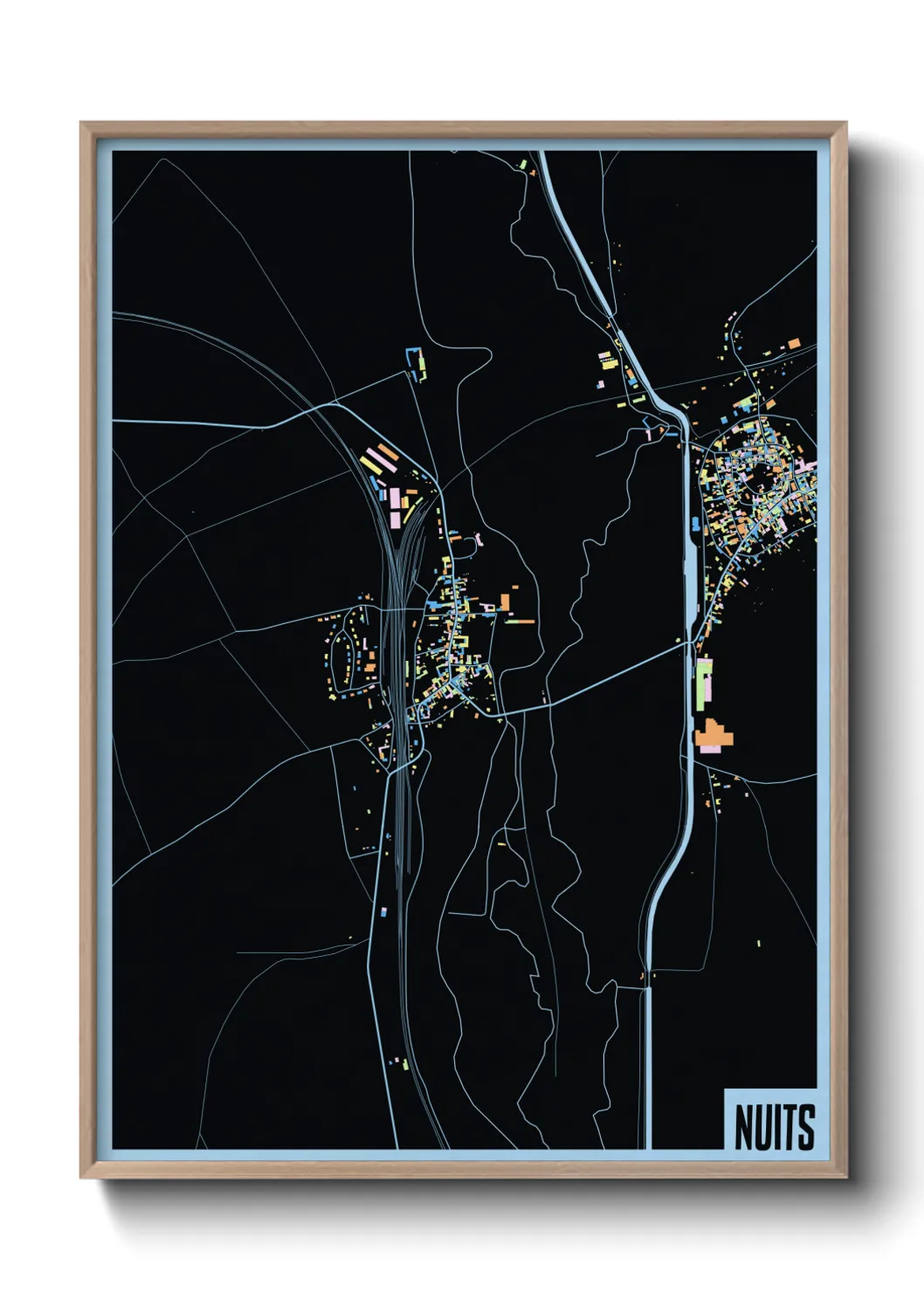 Une affiche de carte sur Nuits