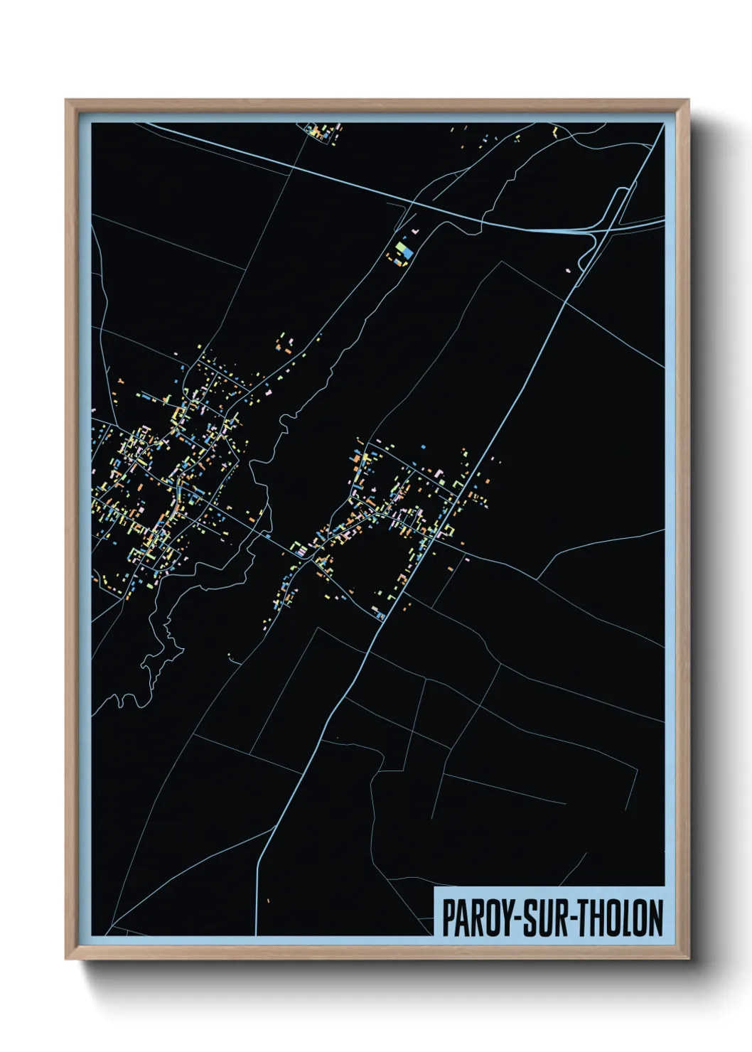 Une affiche de carte sur Paroy-sur-Tholon