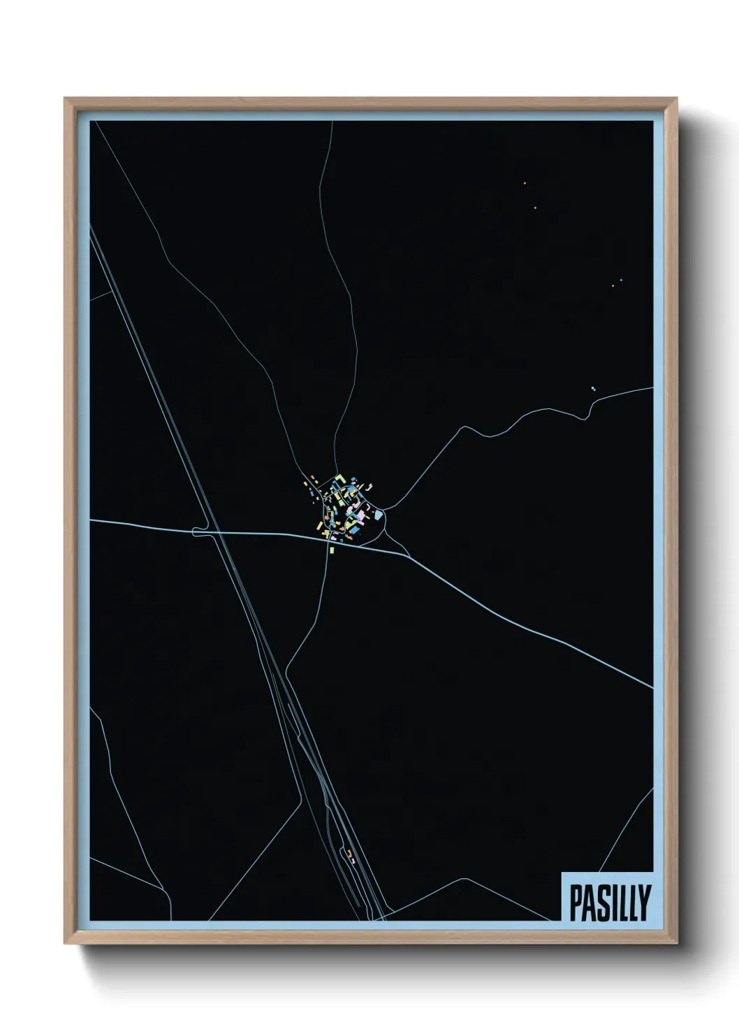 Une affiche de carte sur Pasilly