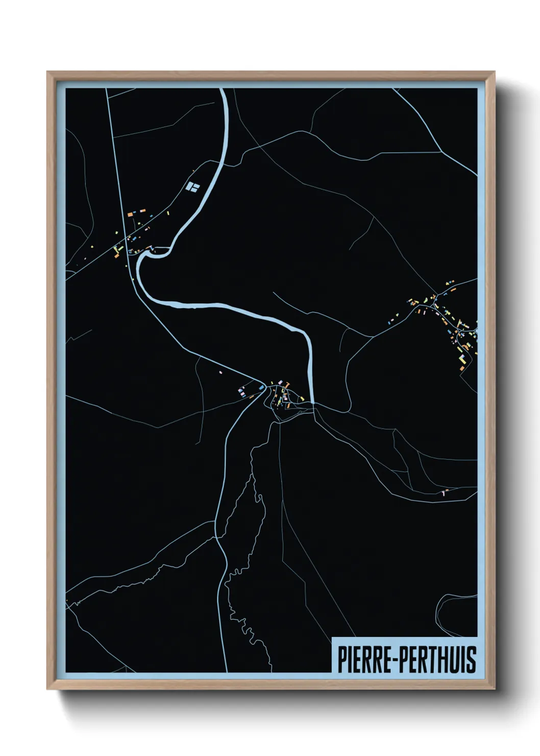 Une affiche de carte sur Pierre-Perthuis