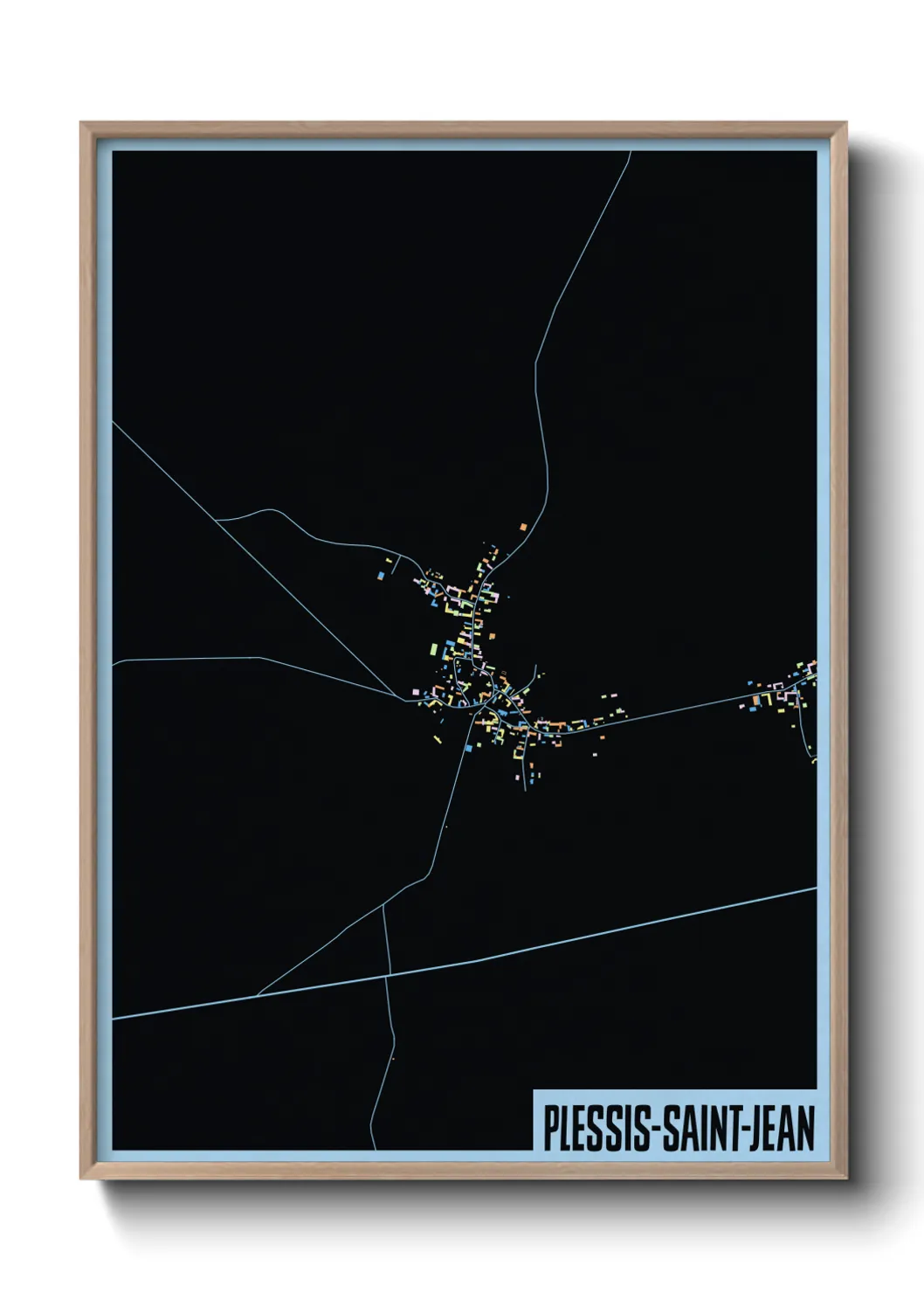 Une affiche de carte sur Plessis-Saint-Jean