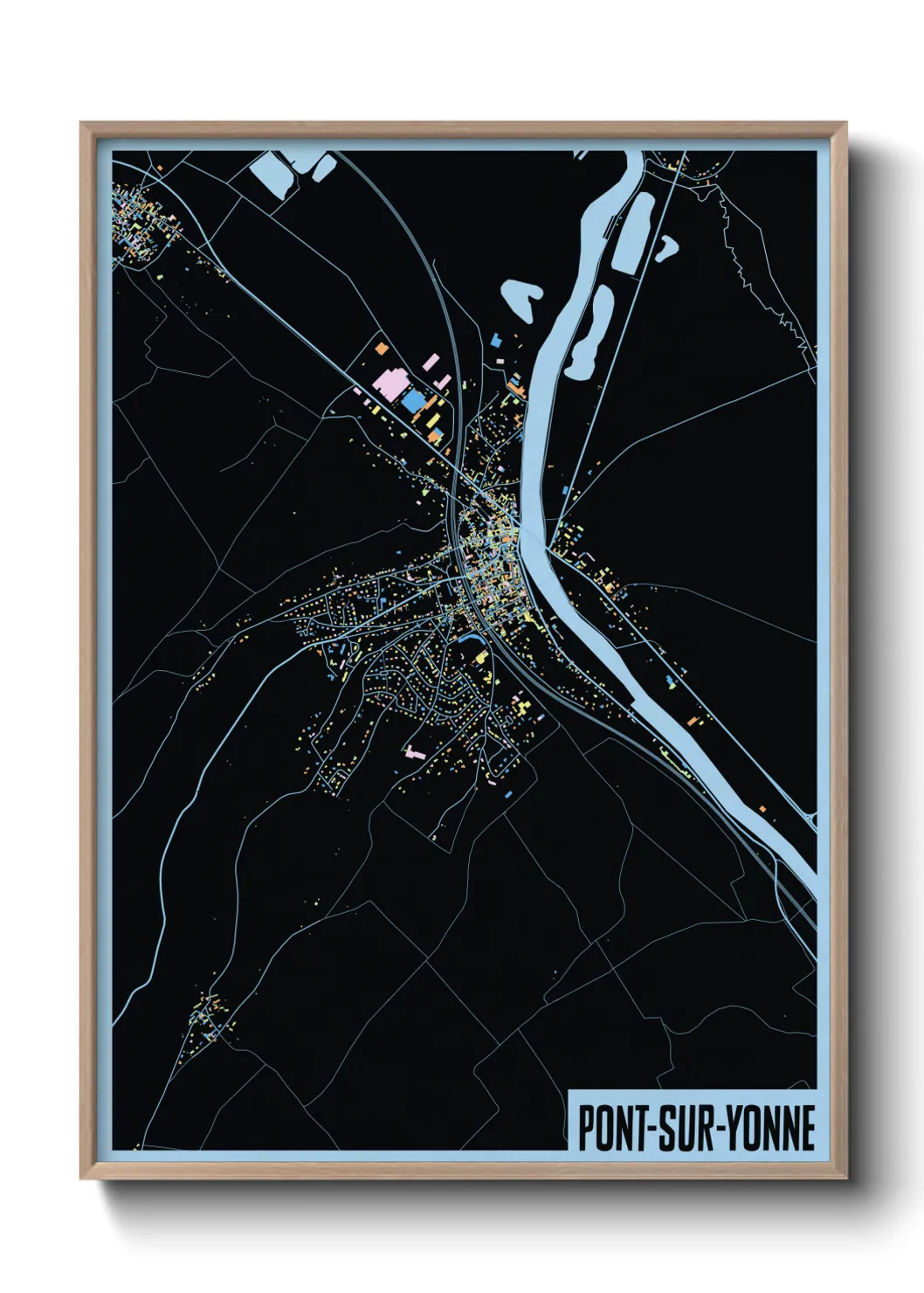 Une affiche de carte sur Pont-sur-Yonne
