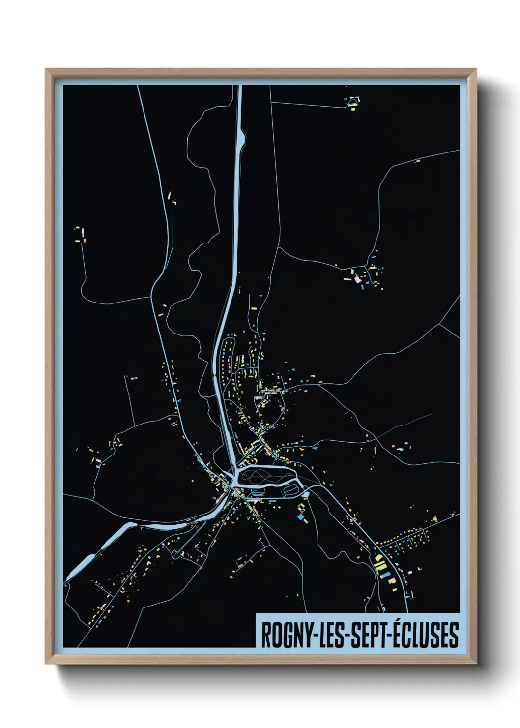 Une affiche de carte sur Rogny-les-Sept-Écluses