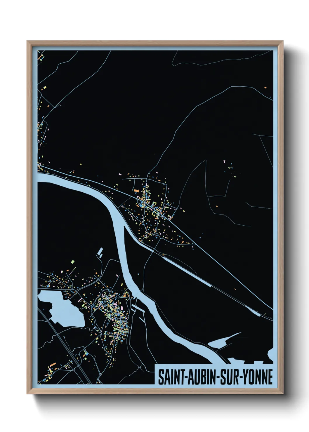 Une affiche de carte sur Saint-Aubin-sur-Yonne