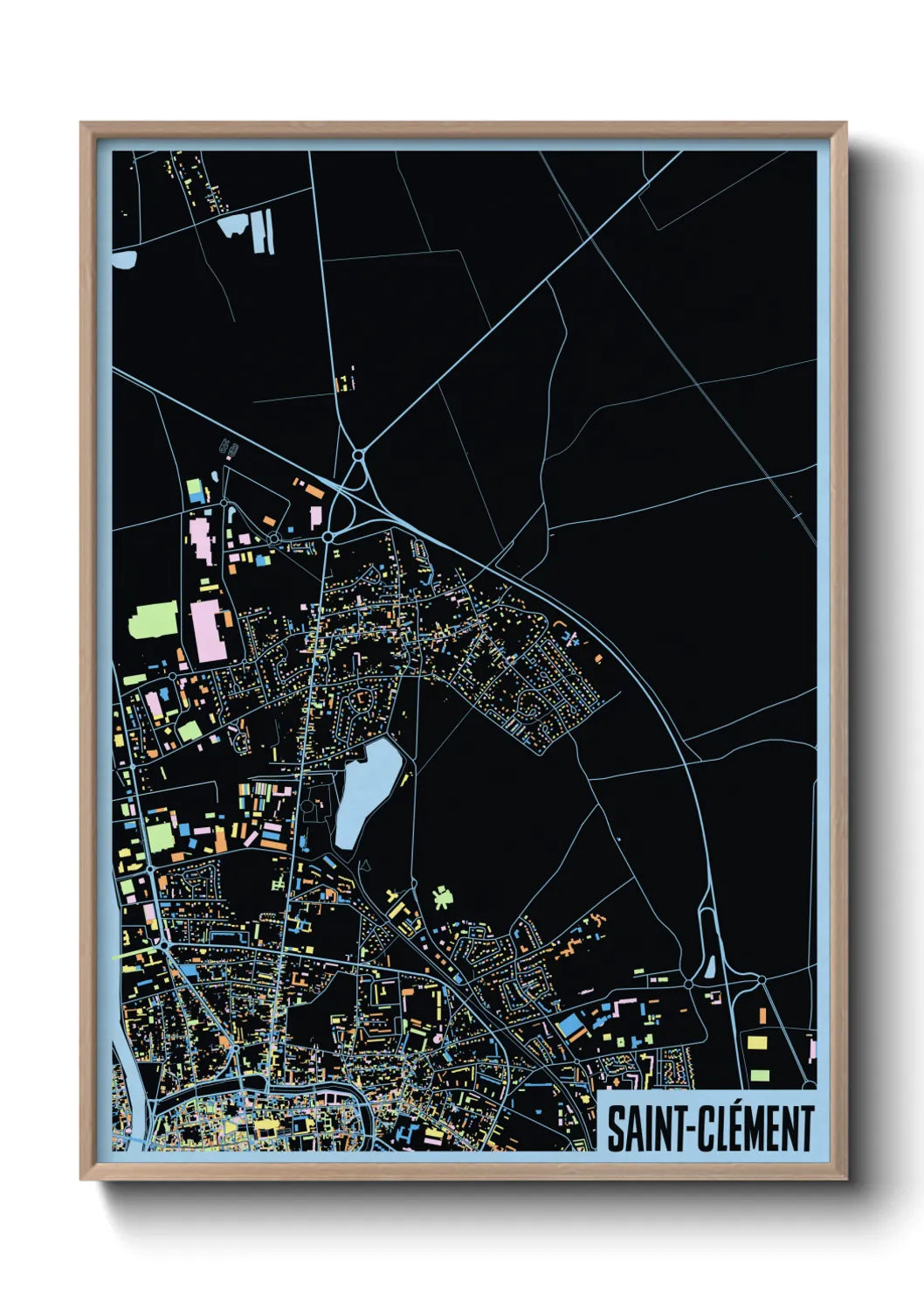 Une affiche de carte sur Saint-Clément