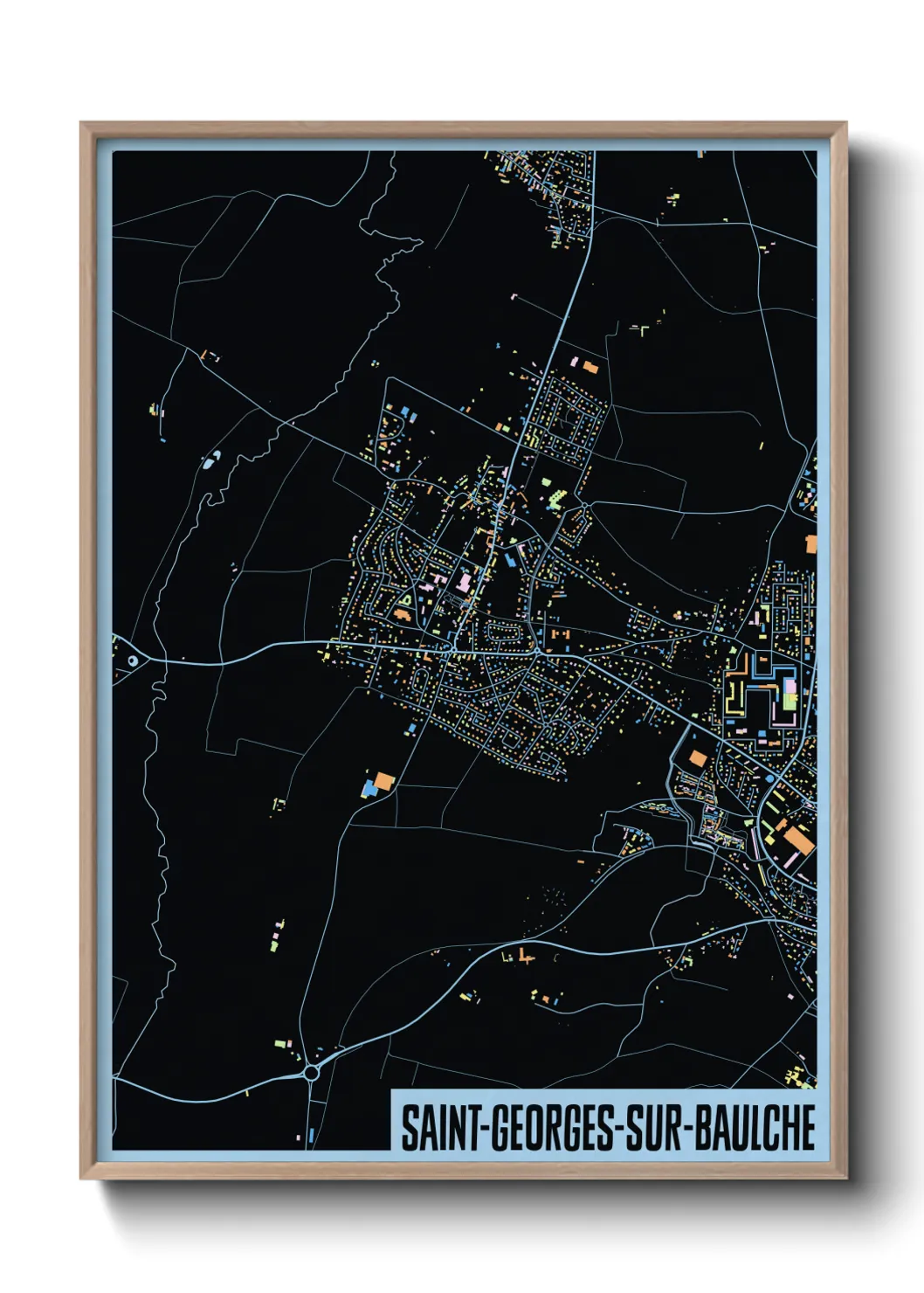 Une affiche de carte sur Saint-Georges-sur-Baulche